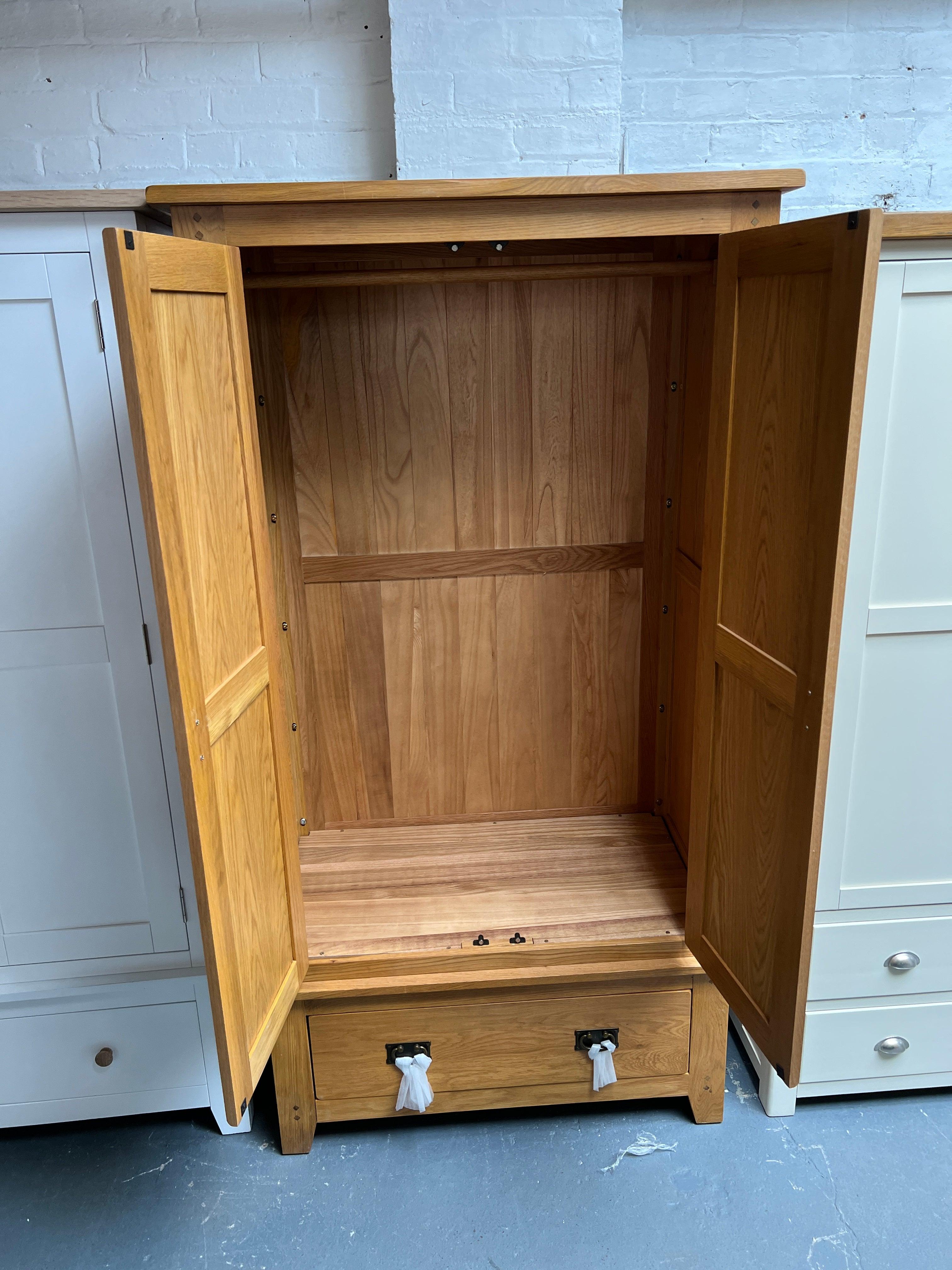 Oakland Rustic Oak Double Wardrobe furniture delivered