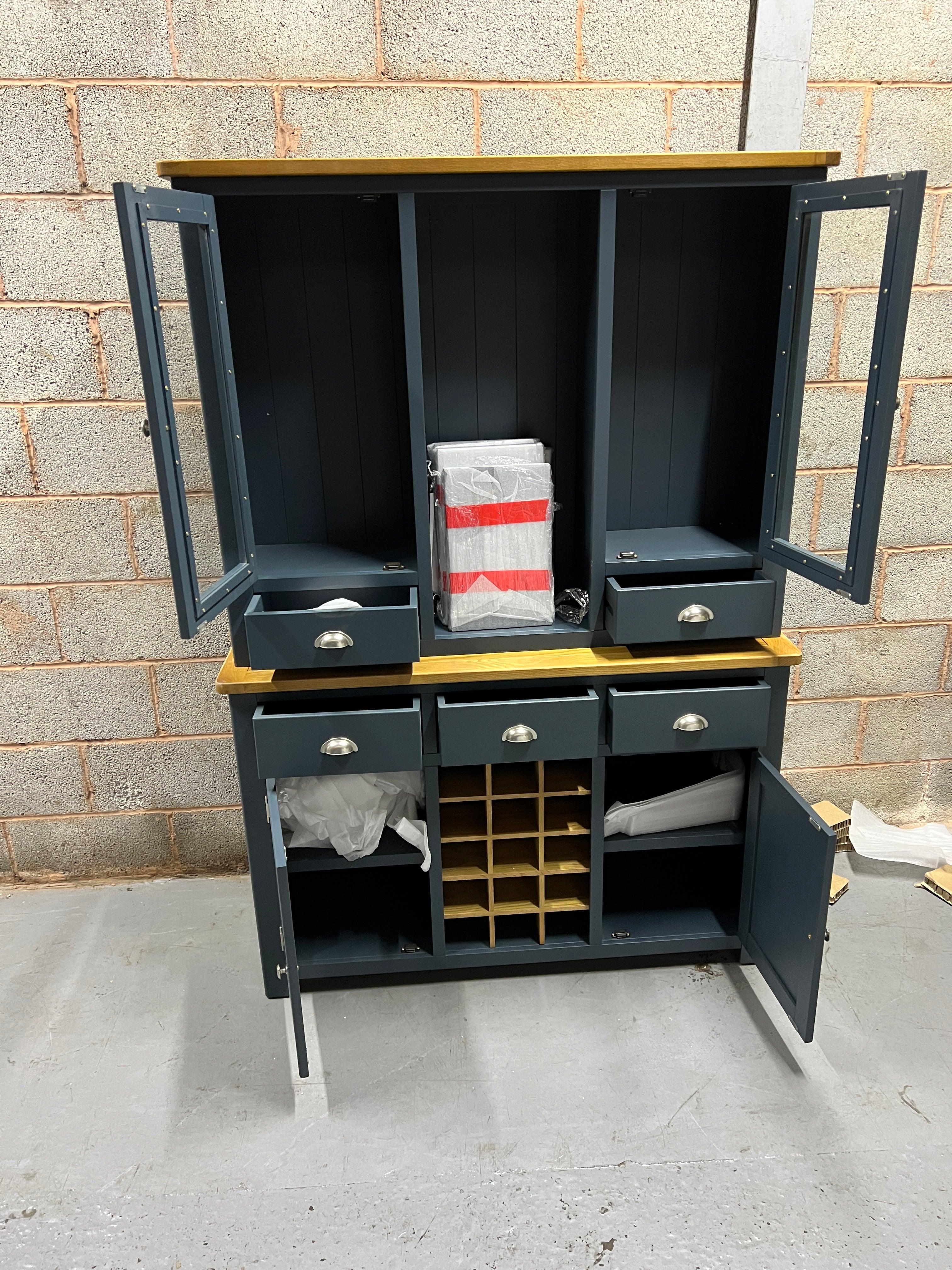 WESTCOTE INKY BLUE Dresser with Wine Rack Quality Furniture Clearance Ltd