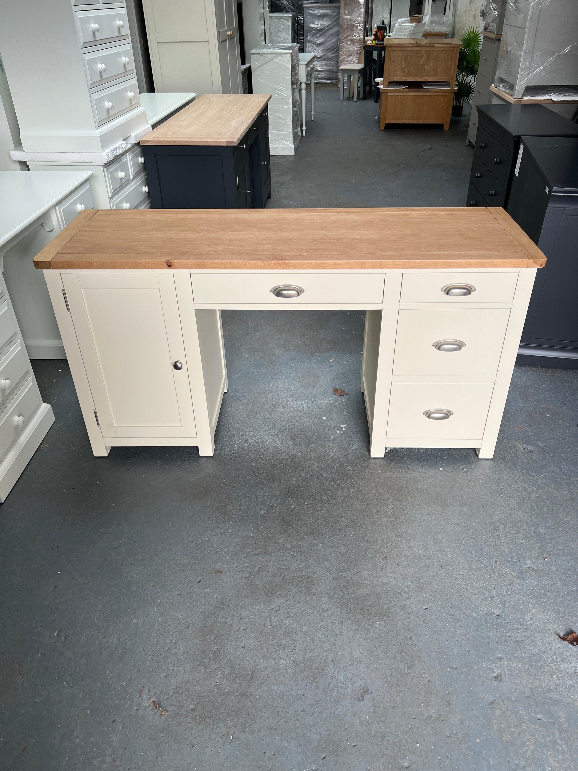 Cotswold Cream Double Pedestal Desk. furniture delivered 