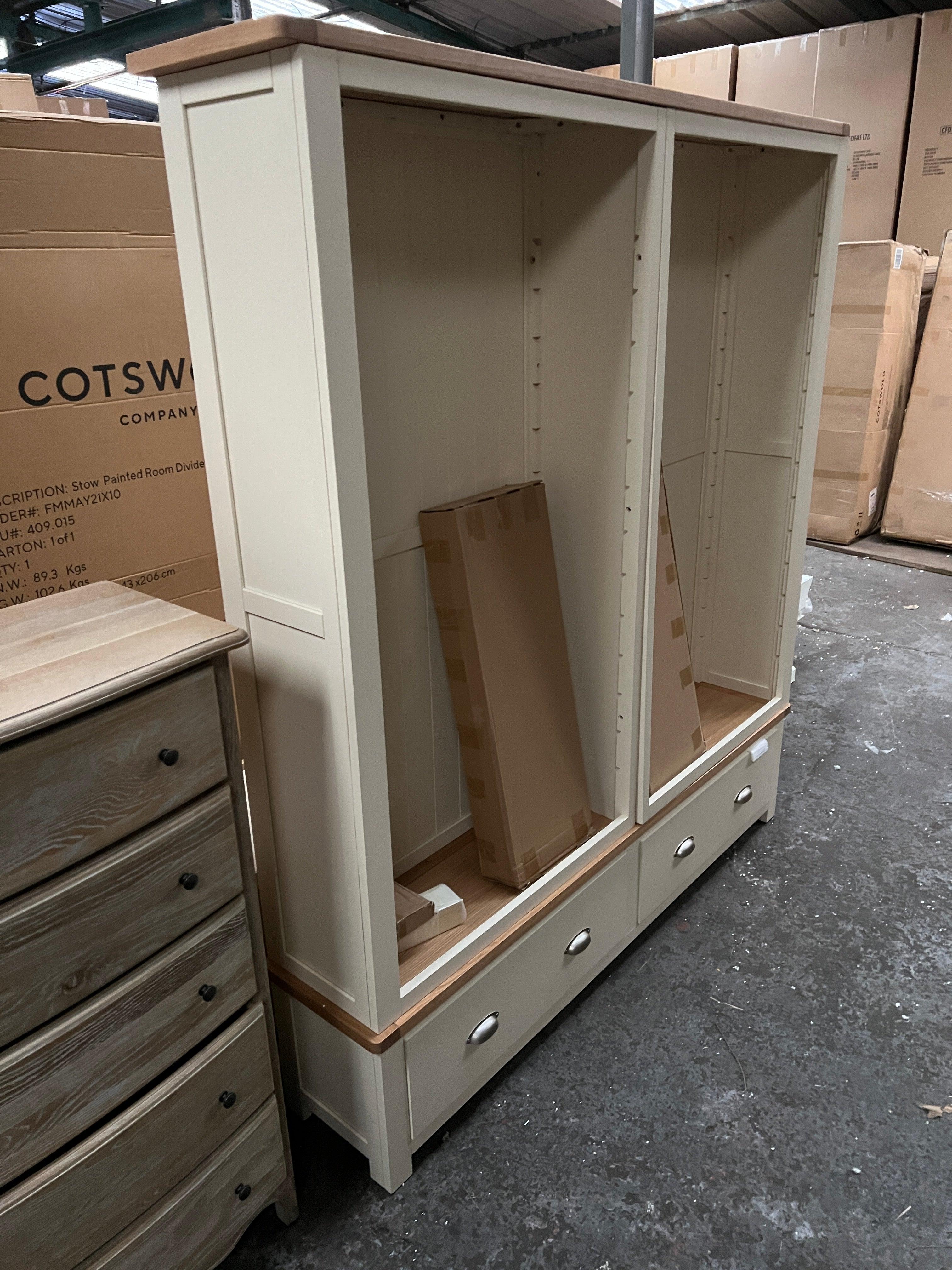 Sussex Cotswold Cream Grand Bookcase Quality Furniture Clearance Ltd