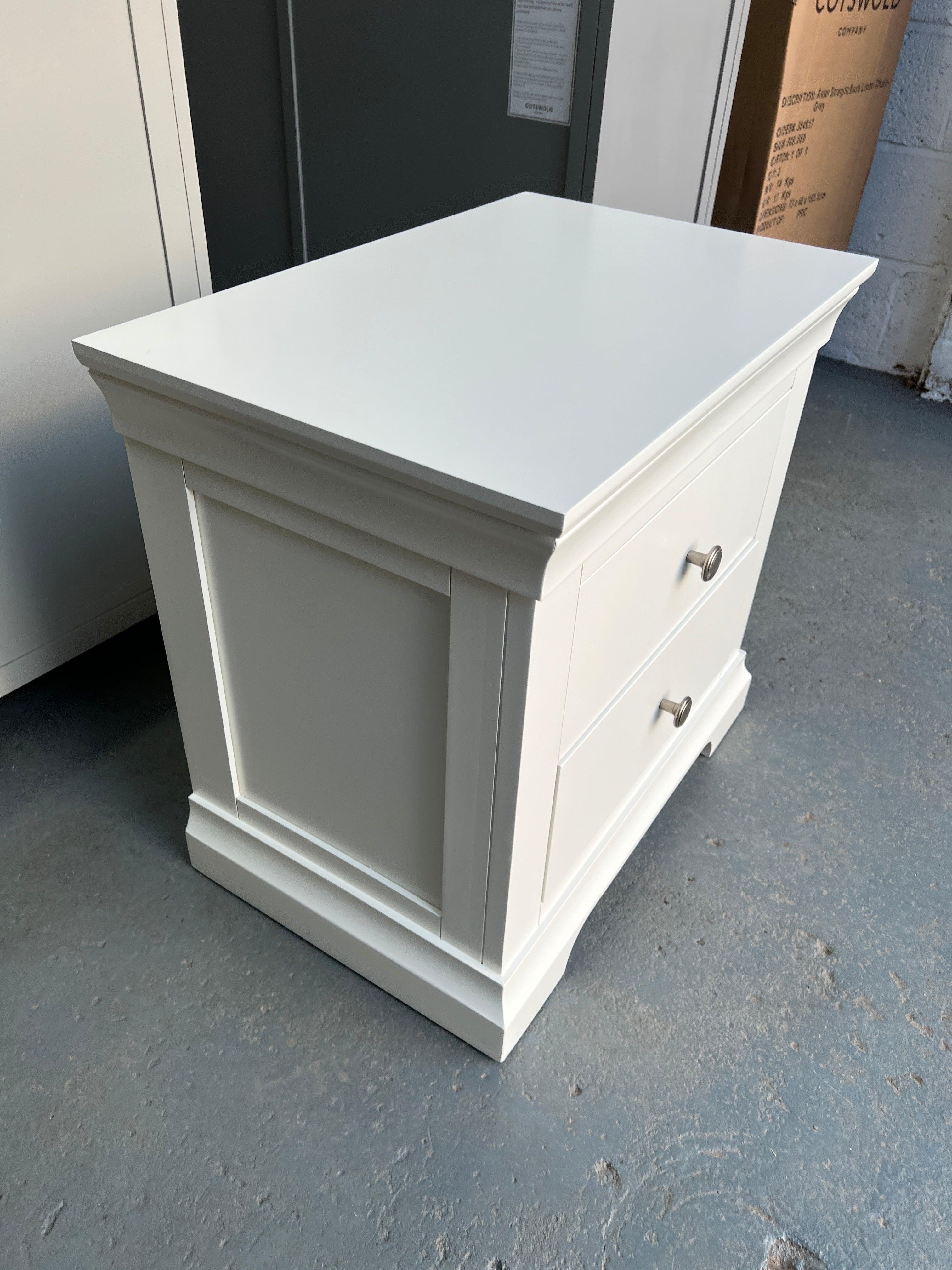 warm white Jumbo Bedside furniture delivered 