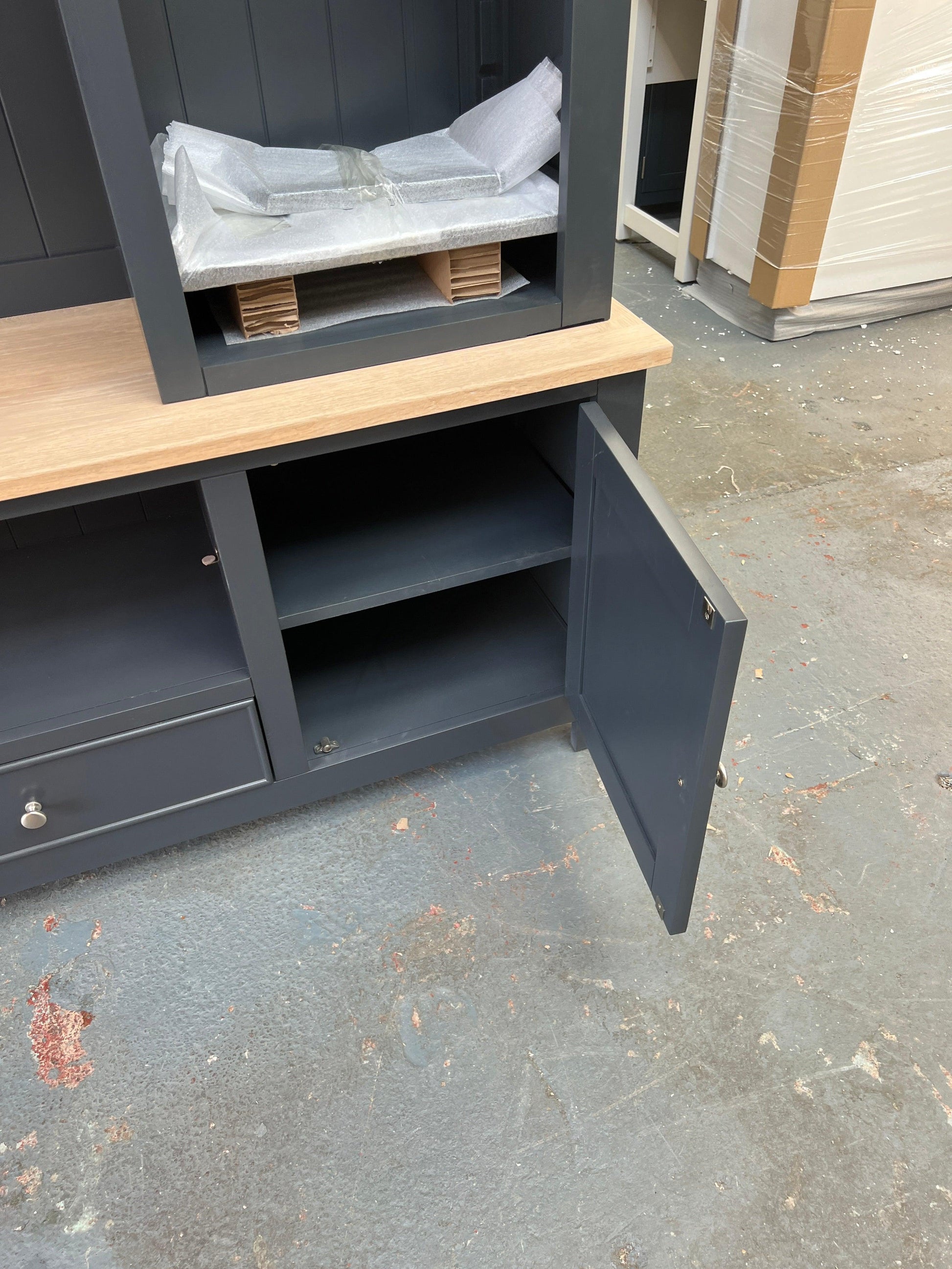 Ellwood Charcoal Extra Large TV and Media Unit Quality Furniture Clearance Ltd