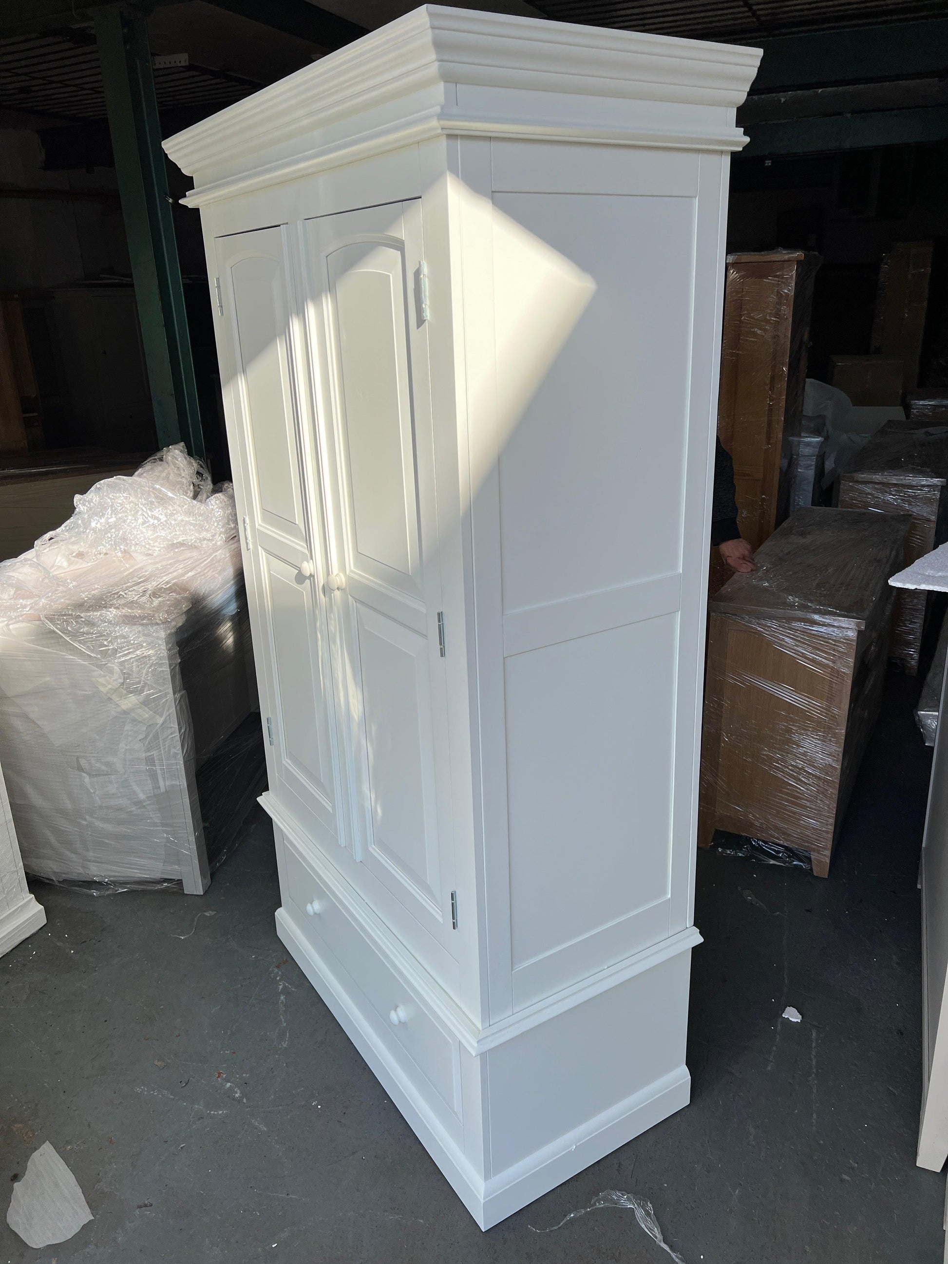 Burford Ivory Double Wardrobe with Drawer furniture delivered 