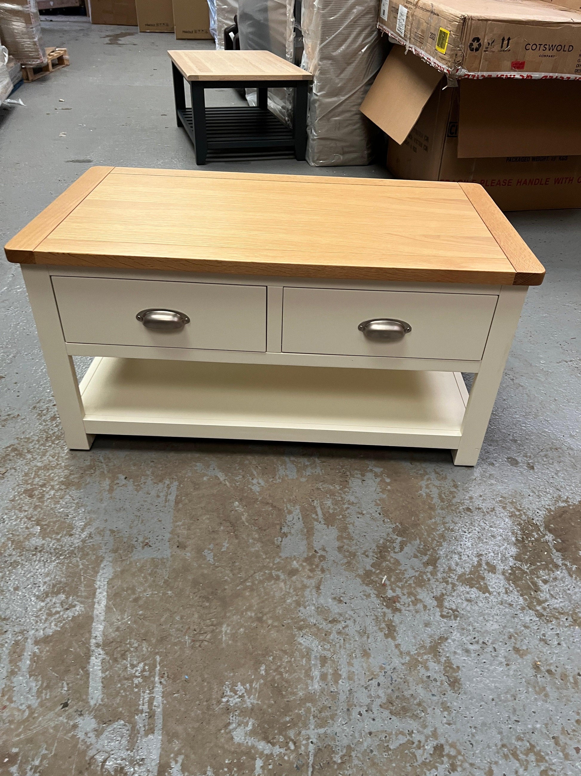 Sussex Cotswold Cream Coffee Table With Drawers furniture delivered 