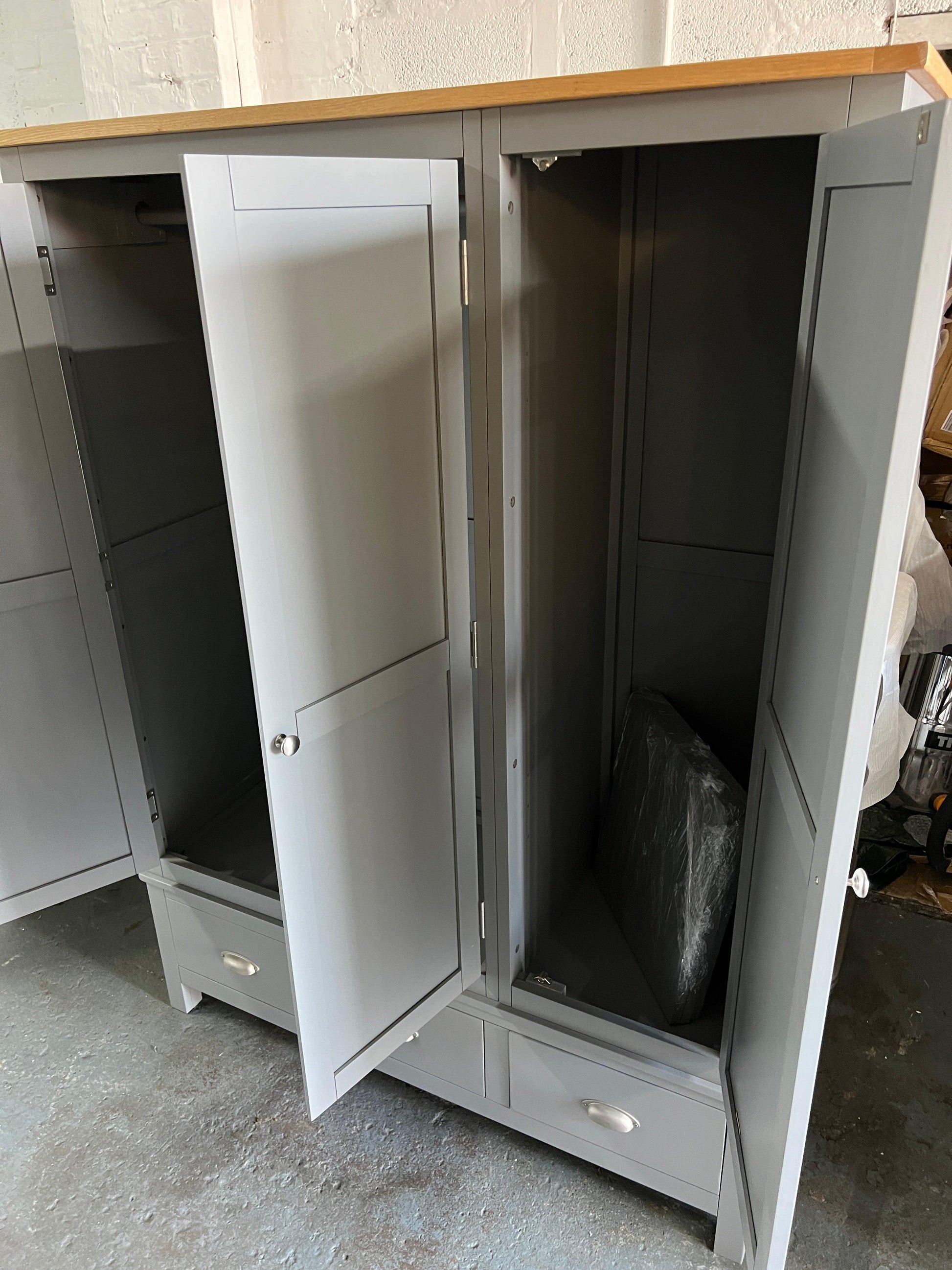 Simply Cotswold Storm Grey Triple Wardrobe Quality Furniture Clearance Ltd