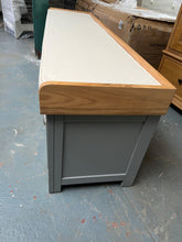 Load image into Gallery viewer, Sussex Storm Grey Four Drawer Shoe Bench with Cushion. furniture delivered 
