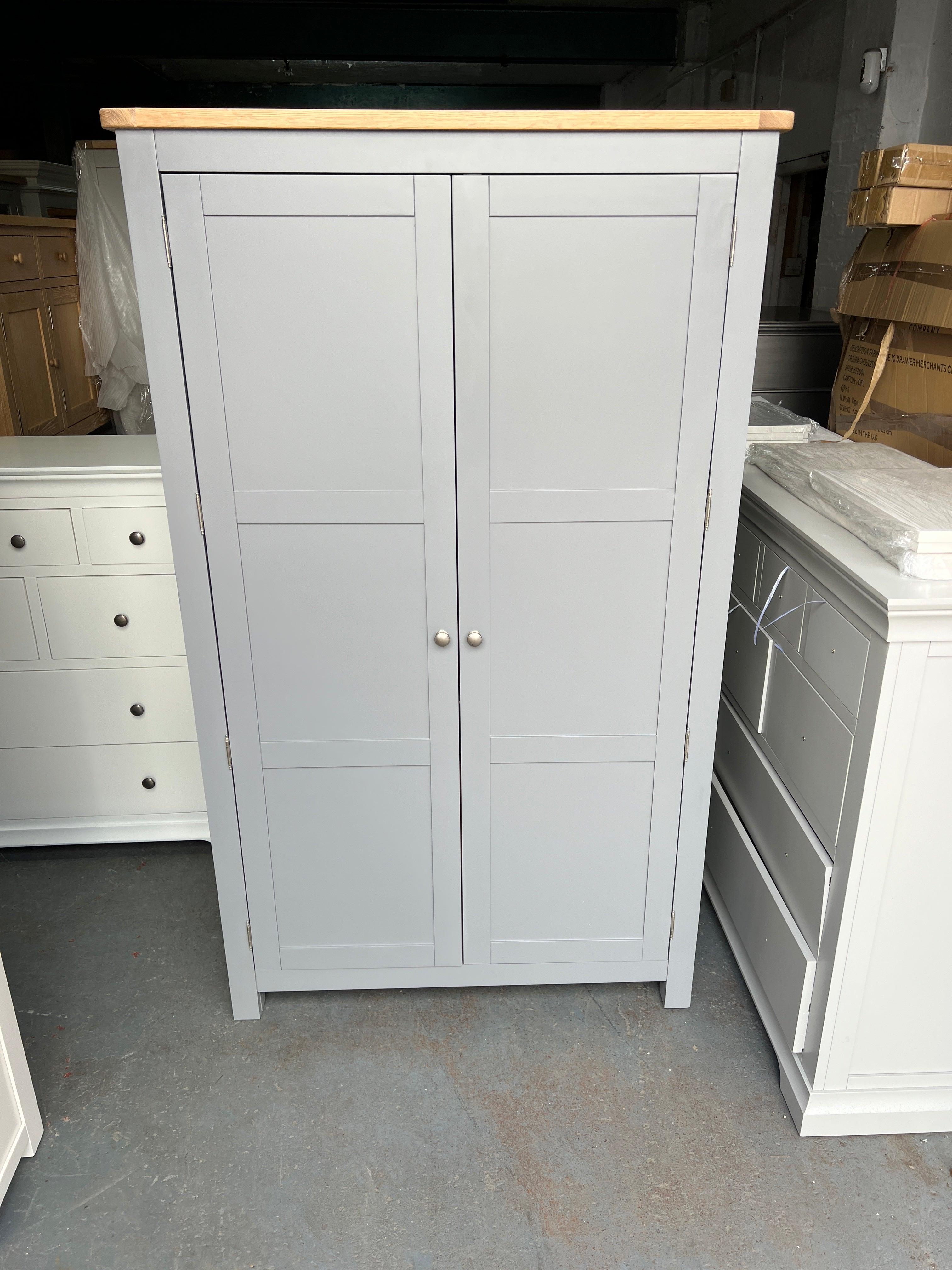 Sussex Storm Grey Double Larder. furniture delivered 