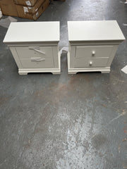 set of 2 Chantilly Warm White Large 2 Drawer Bedside Quality Furniture Clearance Ltd