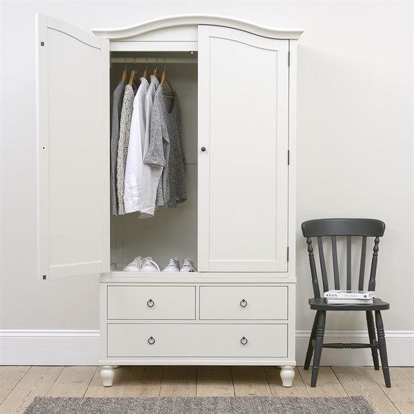 WILMSLOW PALE GREY Double Wardrobe with Drawers Quality Furniture Clearance Ltd