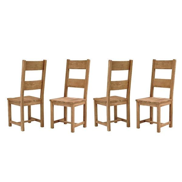 Oakland Rustic Oak Oakland 90cm-155cm Ext. Table and 4 Ladderback Chairs Quality Furniture Clearance Ltd