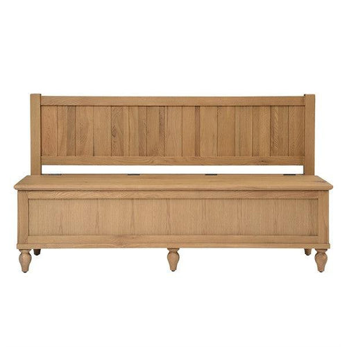 Elkstone Mellow Oak Monks Bench with Storage Quality Furniture Clearance Ltd