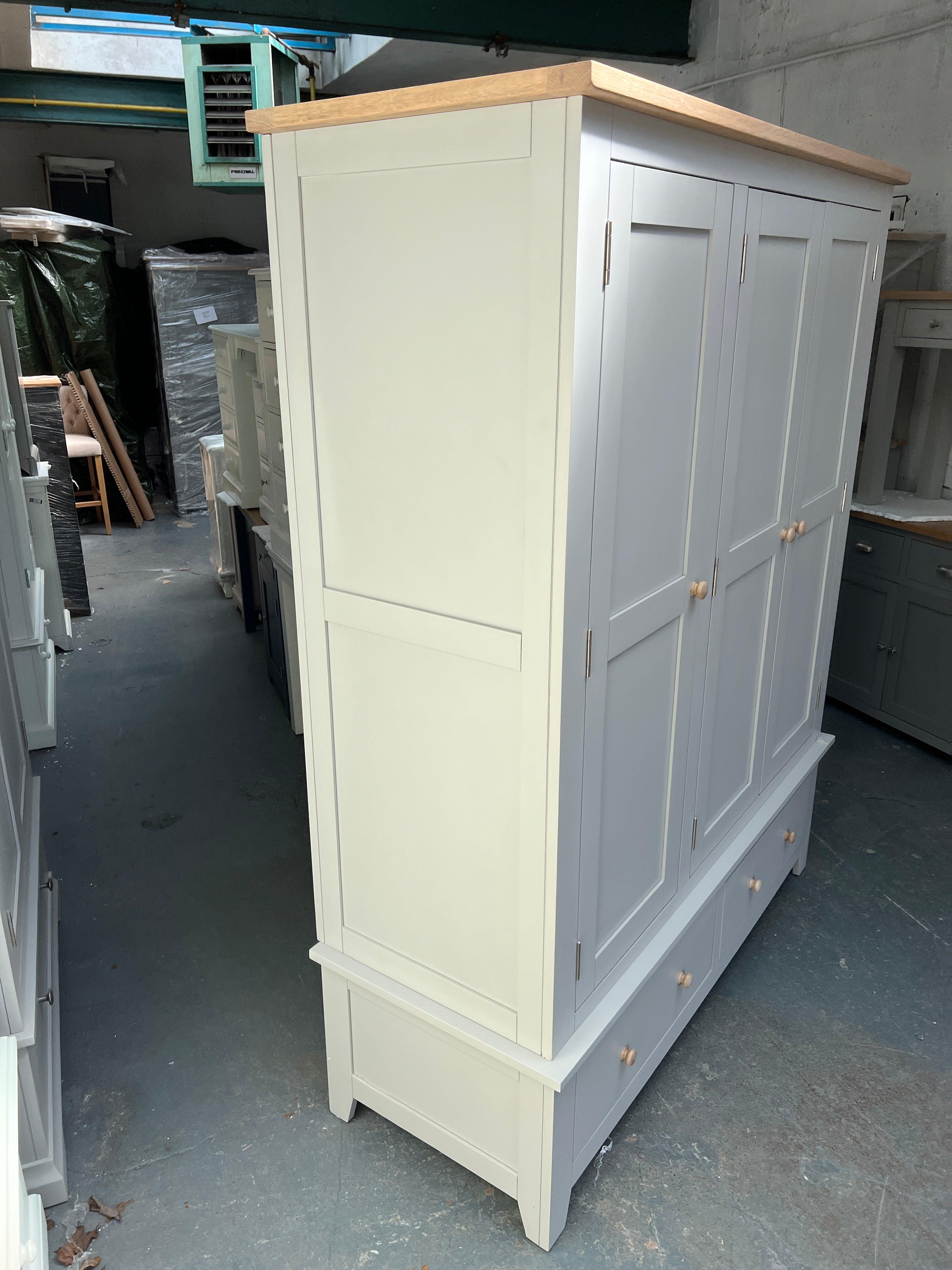 Chester Dove Grey Triple Wardrobe furniture delivered 