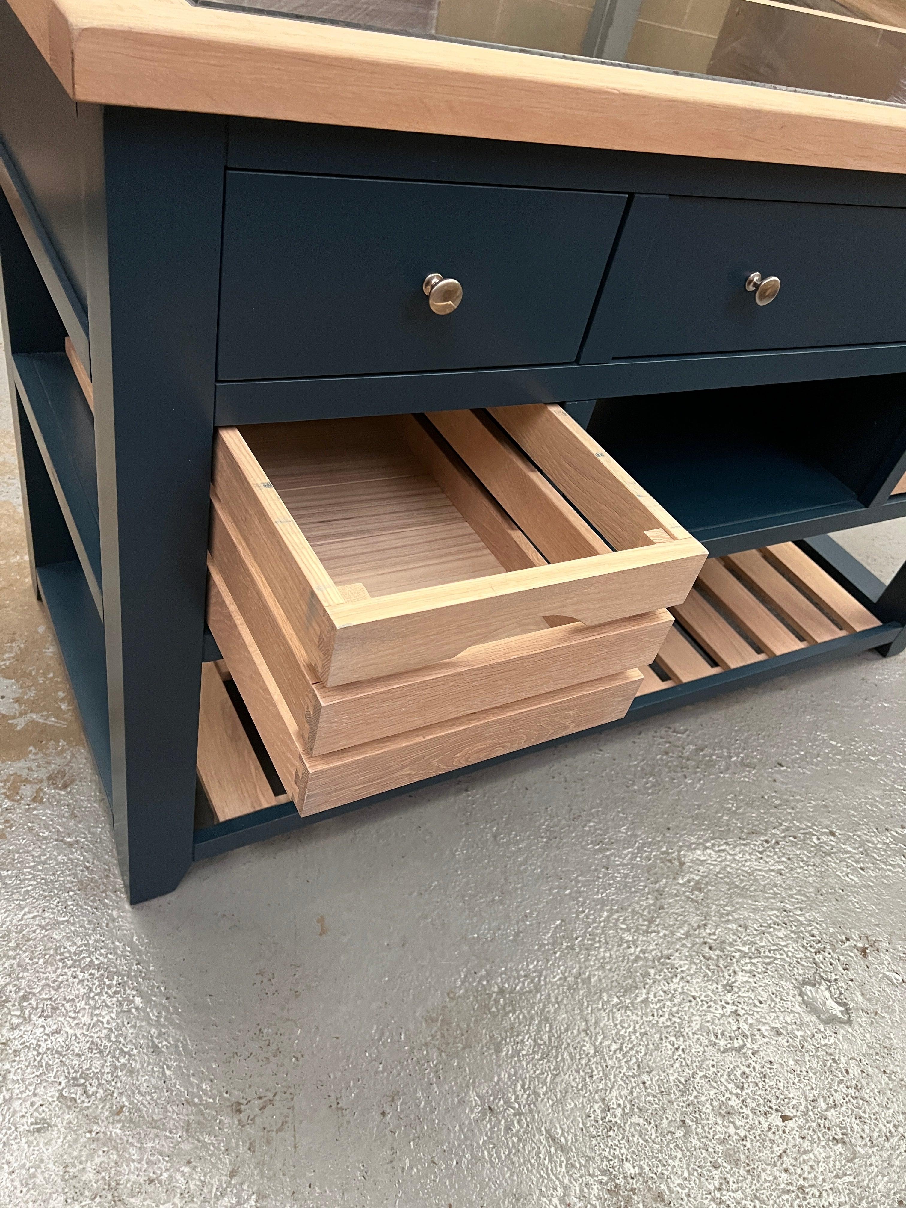 CHESTER MIDNIGHT BLUE Kitchen Island Quality Furniture Clearance Ltd