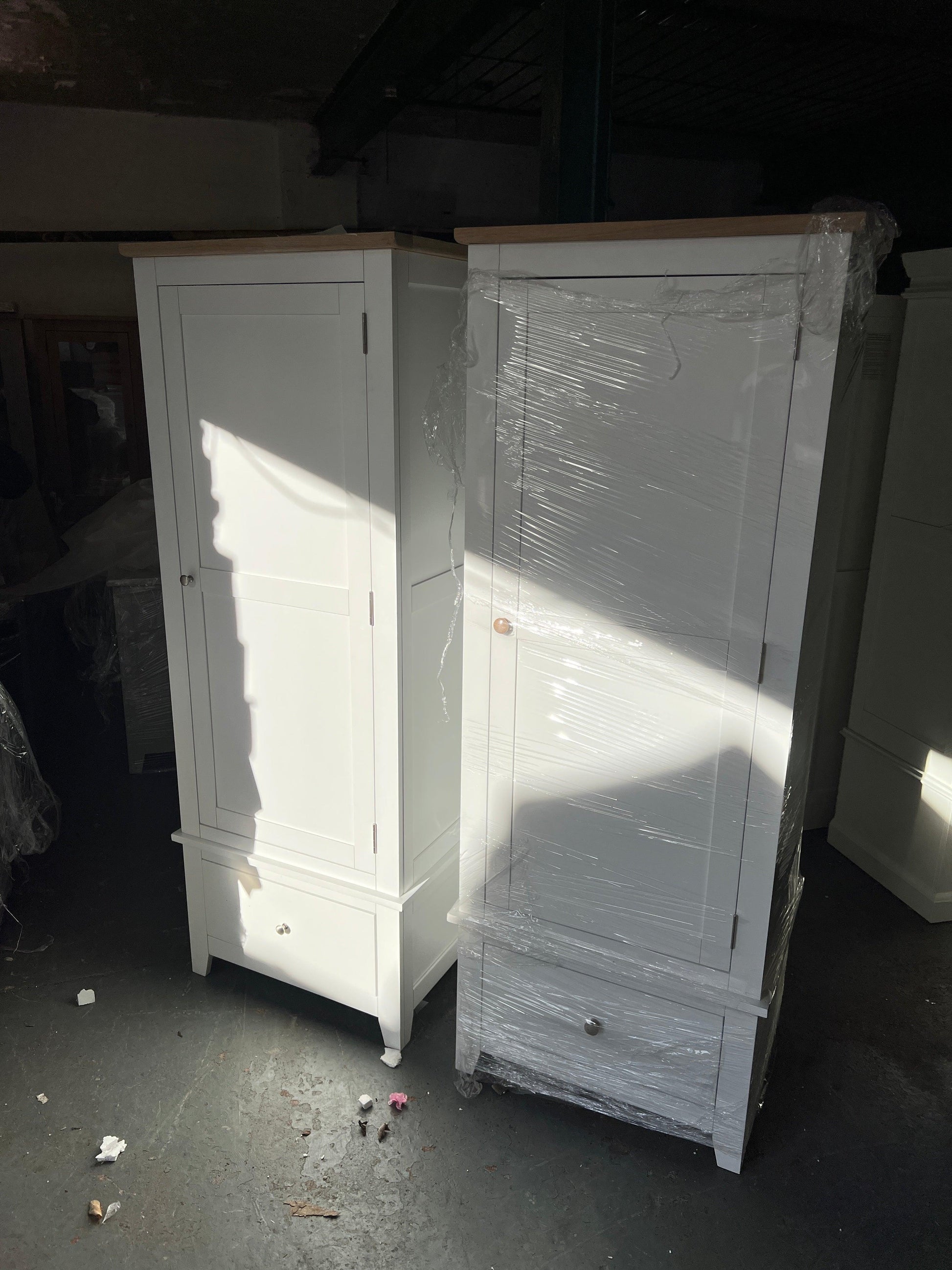 Chester Pure White Single Wardrobe Quality Furniture Clearance Ltd