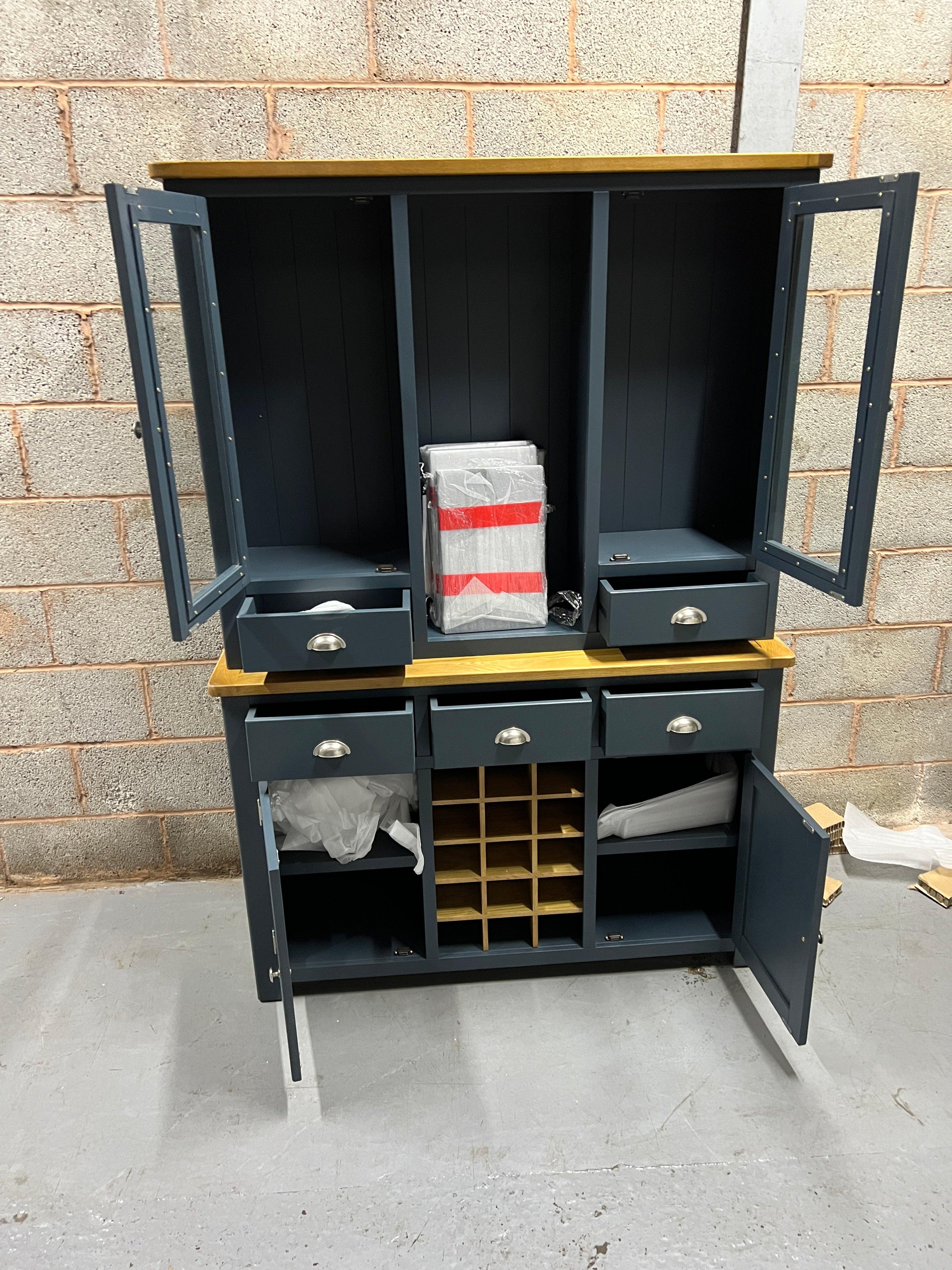 WESTCOTE INKY BLUE Dresser with Wine Rack Quality Furniture Clearance Ltd