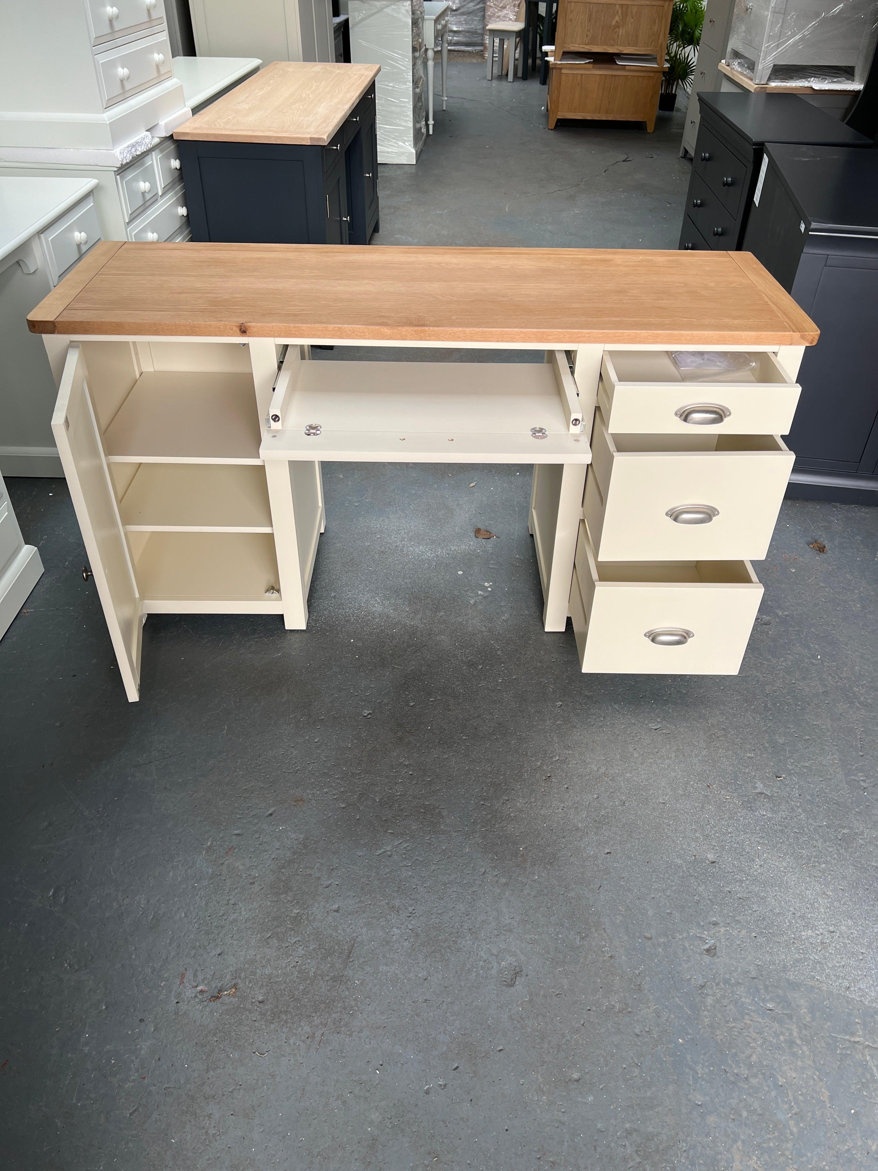 Cotswold Cream Double Pedestal Desk. furniture delivered 