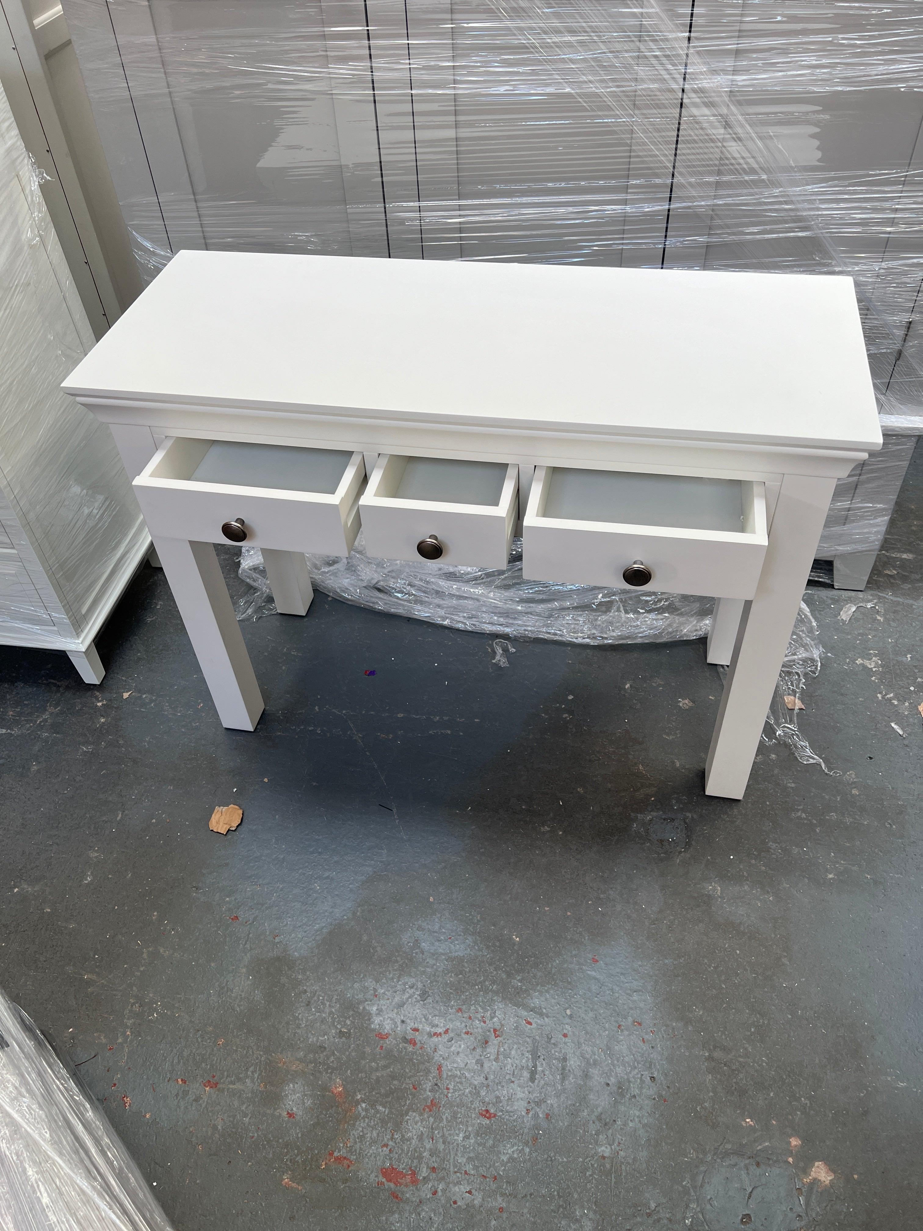 Chantilly Warm White Console Desk Quality Furniture Clearance Ltd