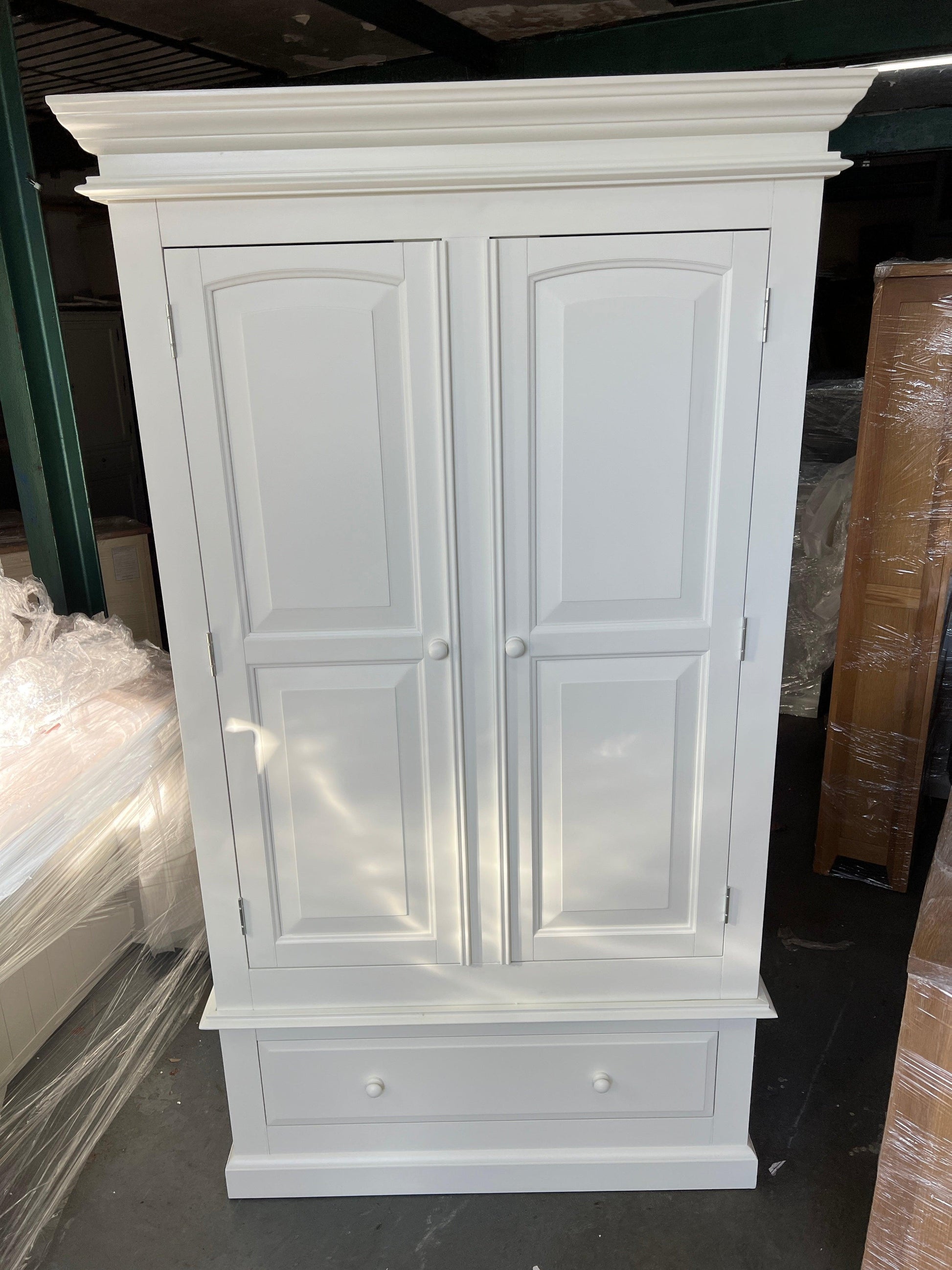 Burford Ivory Double Wardrobe with Drawer furniture delivered 