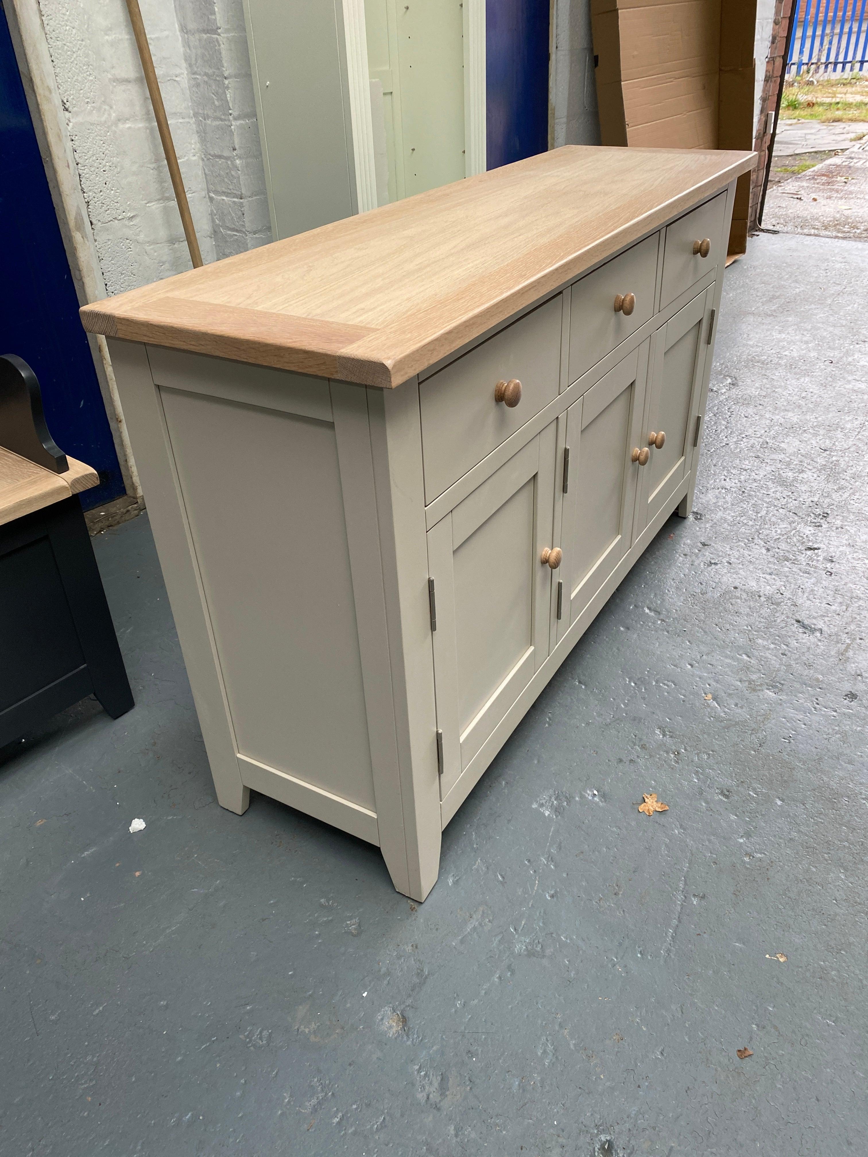 Stone 3 Door Large Sideboard. - furniture delivered 