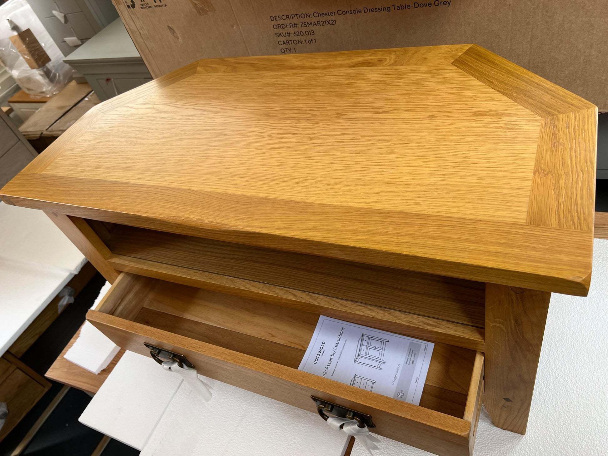 Oakland Rustic Oak Large Corner TV Stand Quality Furniture Clearance Ltd