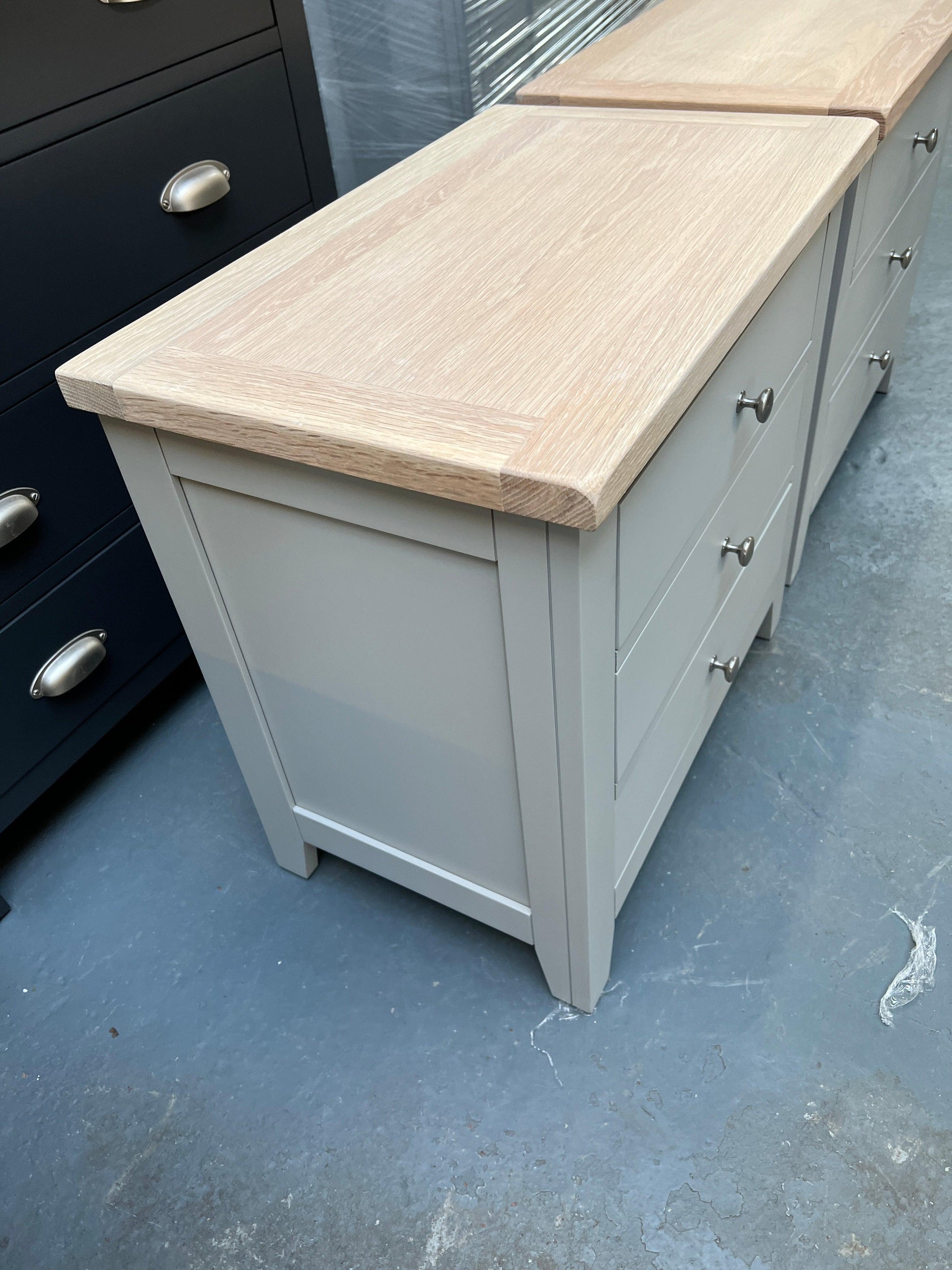 Chester Dove Grey Set of 2 Jumbo Bedside Tables. furniture delivered 