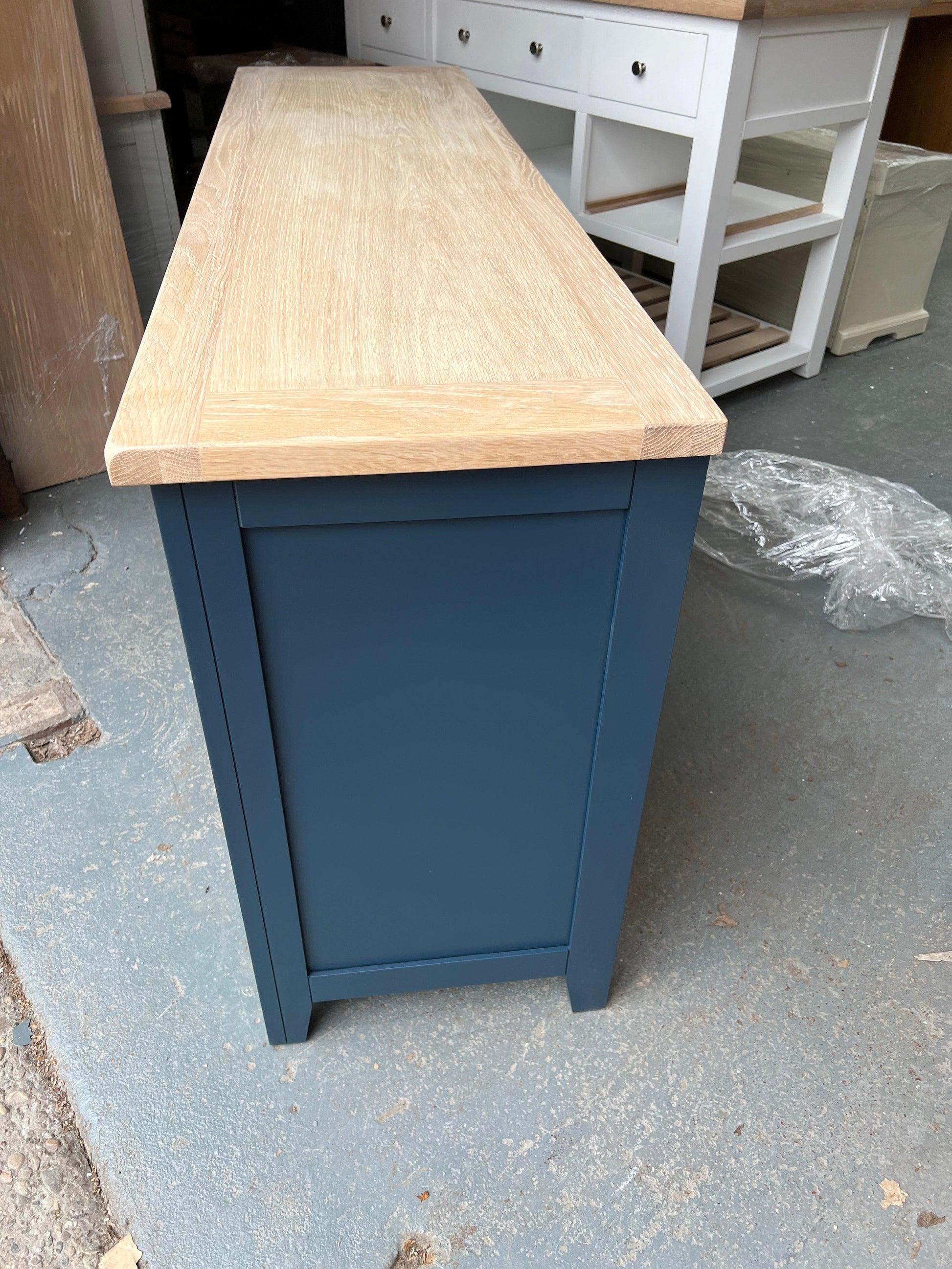 Chester Midnight Blue Low and Wide Chest furniture delivered 