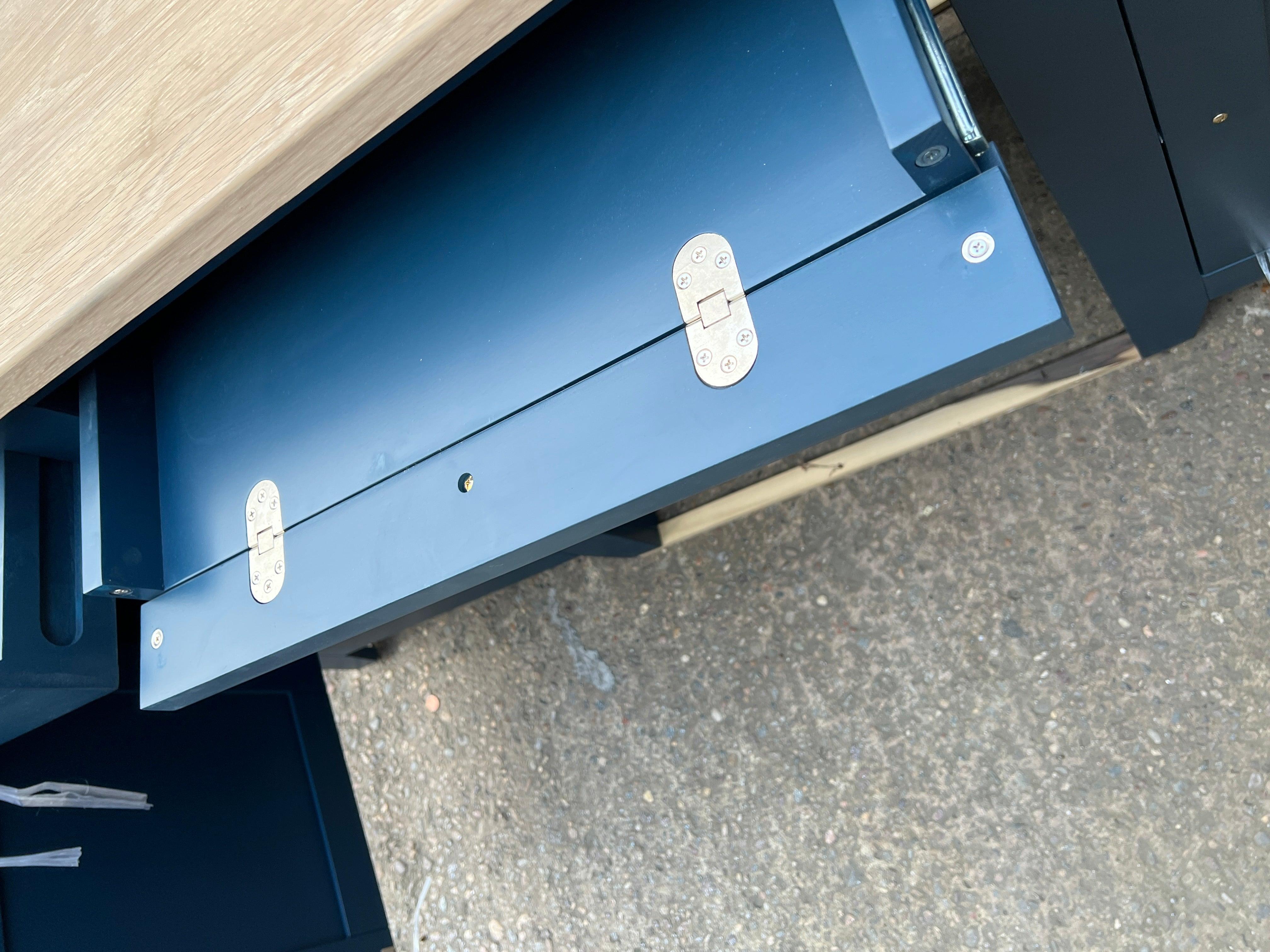 CHESTER MIDNIGHT BLUE Double Pedestal Desk Quality Furniture Clearance Ltd