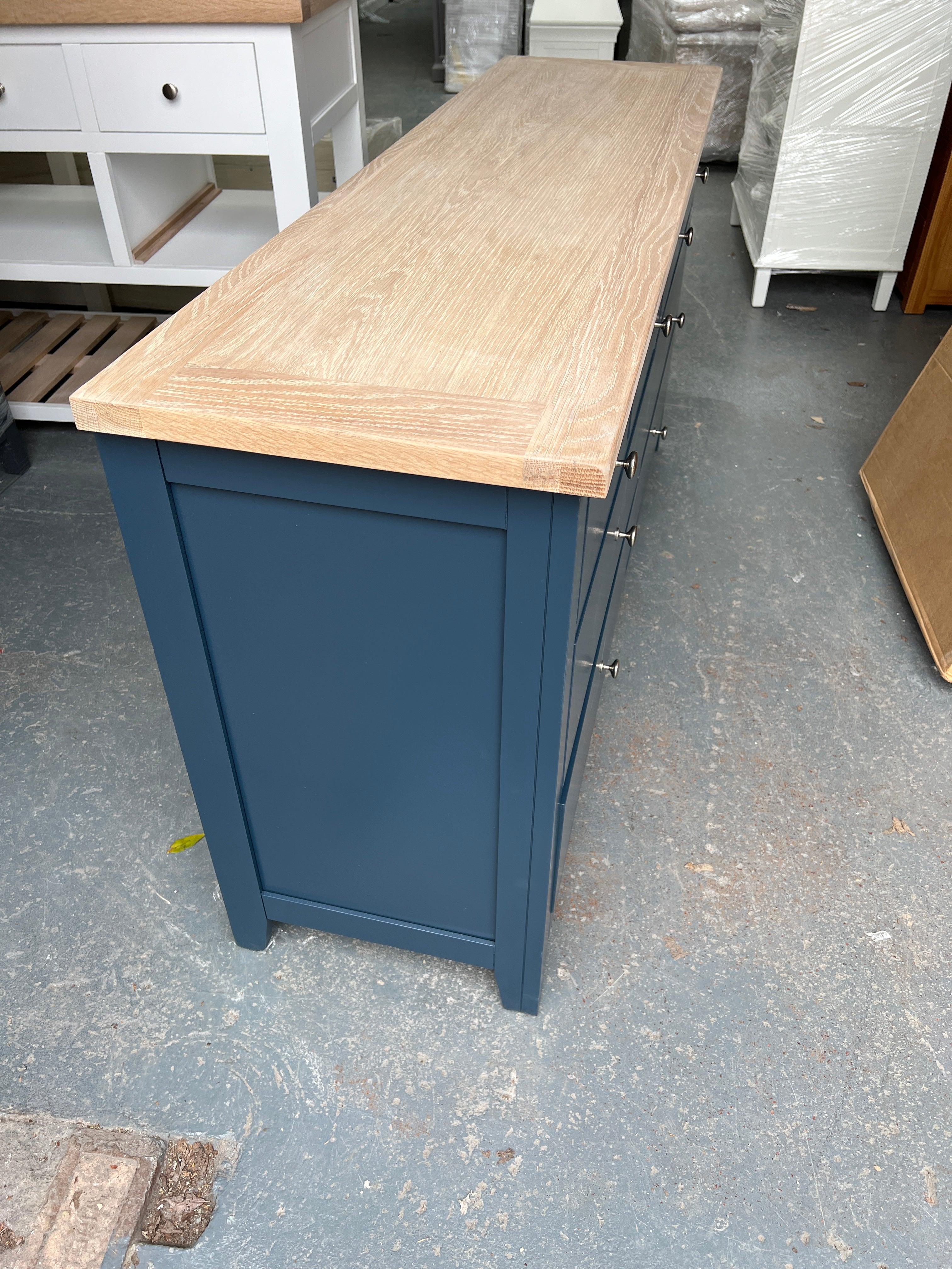 Chester Midnight Blue Low and Wide Chest furniture delivered 