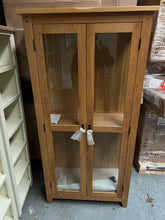 Load image into Gallery viewer, Oakland Rustic Oak Glass Display Cabinet Quality Furniture Clearance Ltd
