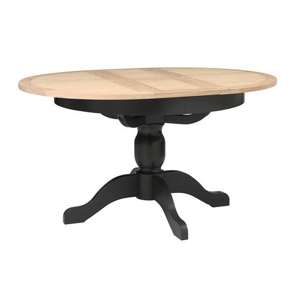 Chester Charcoal 4-6 Seater Round Extending Dining Table Quality Furniture Clearance Ltd
