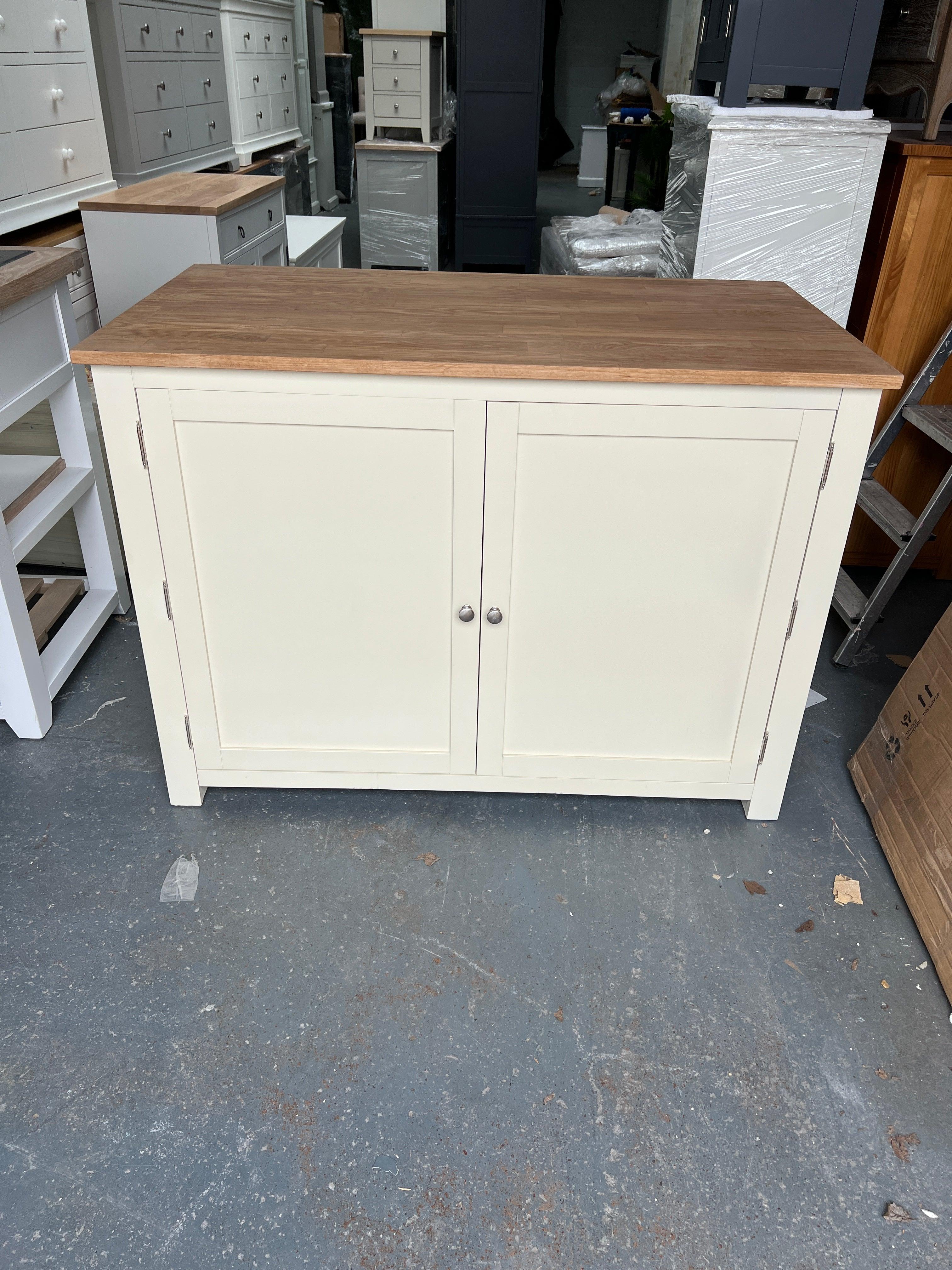 Portobello Cream Breakfast Bar Island with Stools furniture delivered 
