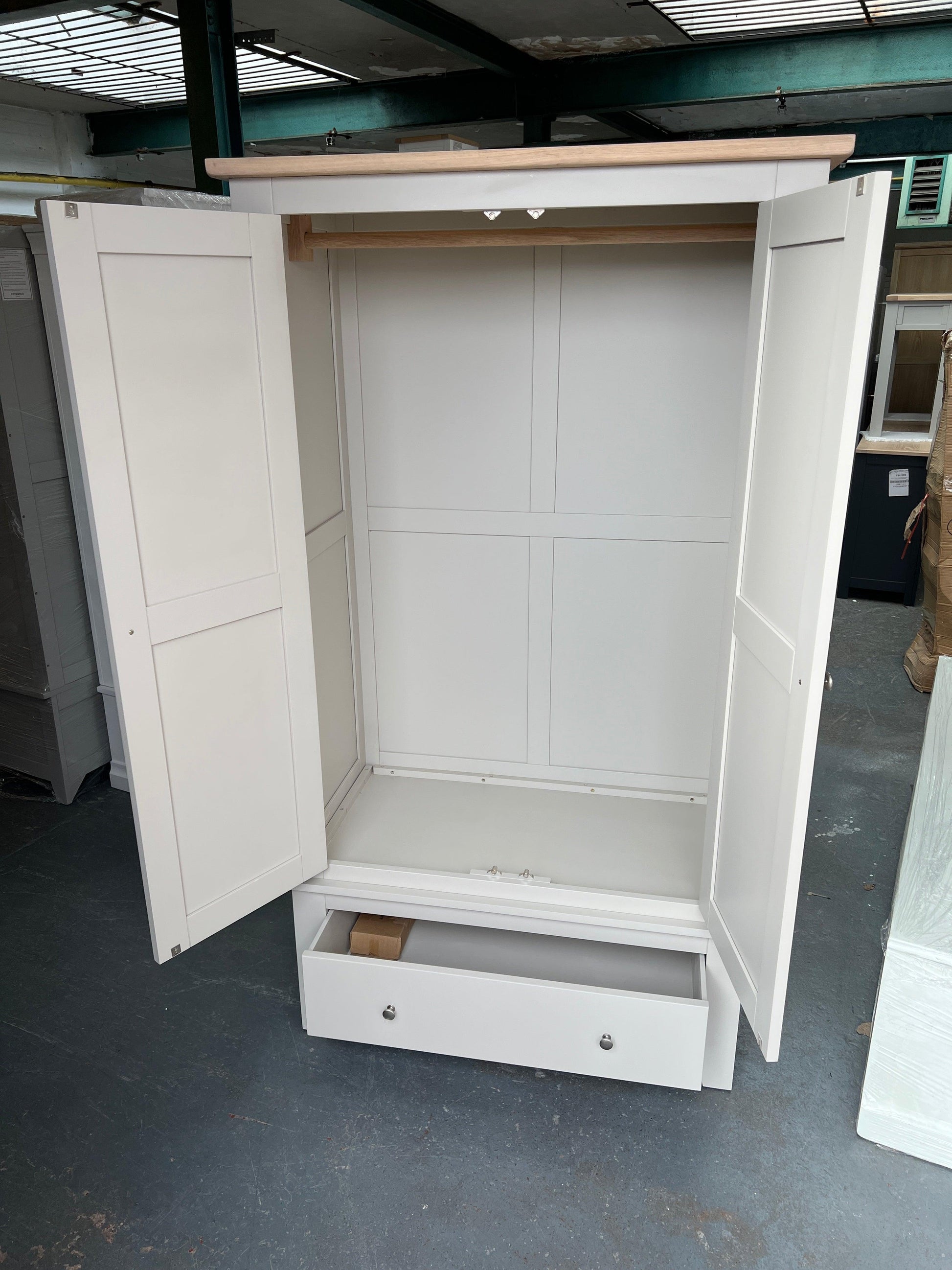 Chester Stone Double Wardrobe Quality Furniture Clearance Ltd
