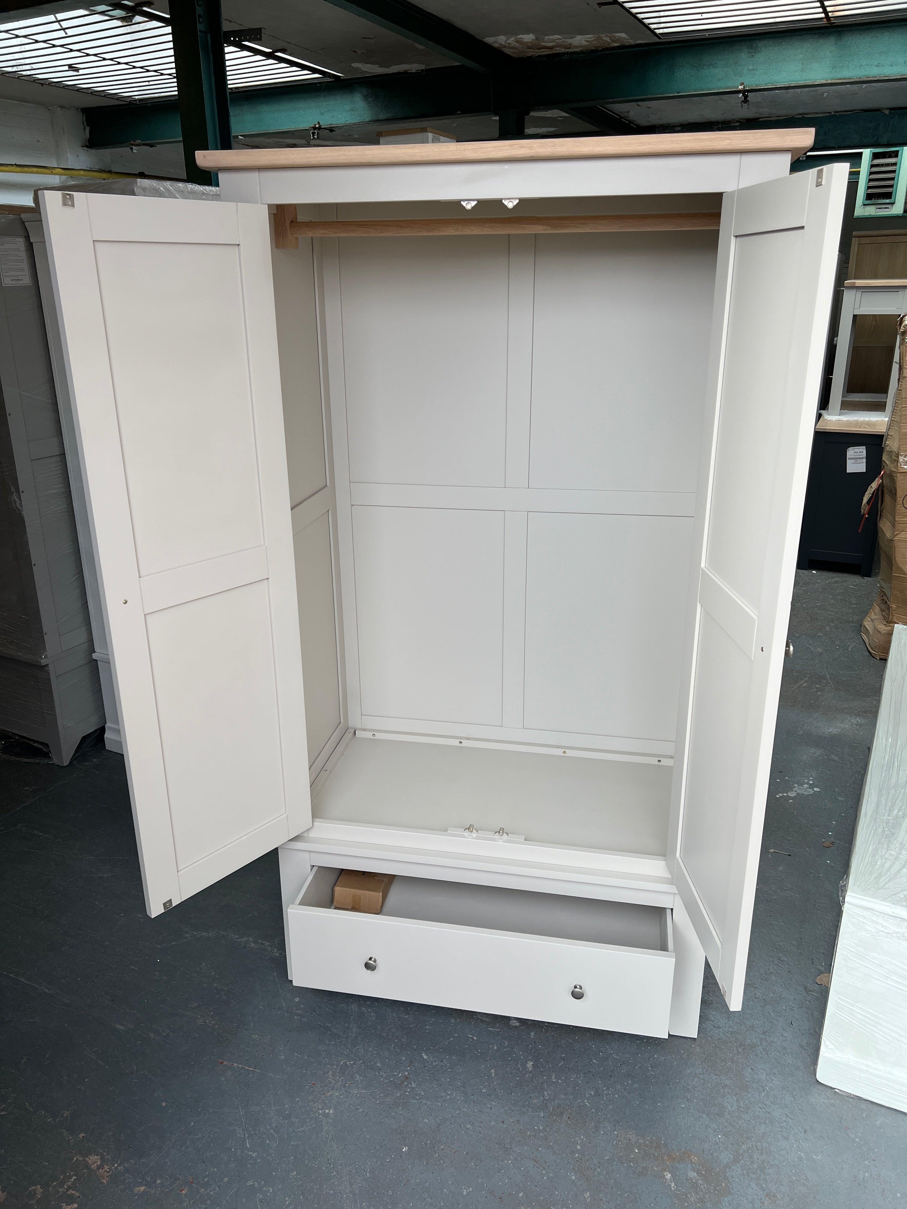 Chester Stone Double Wardrobe Quality Furniture Clearance Ltd