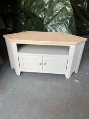 Chester Dove Grey Large Corner TV Stand Quality Furniture Clearance Ltd