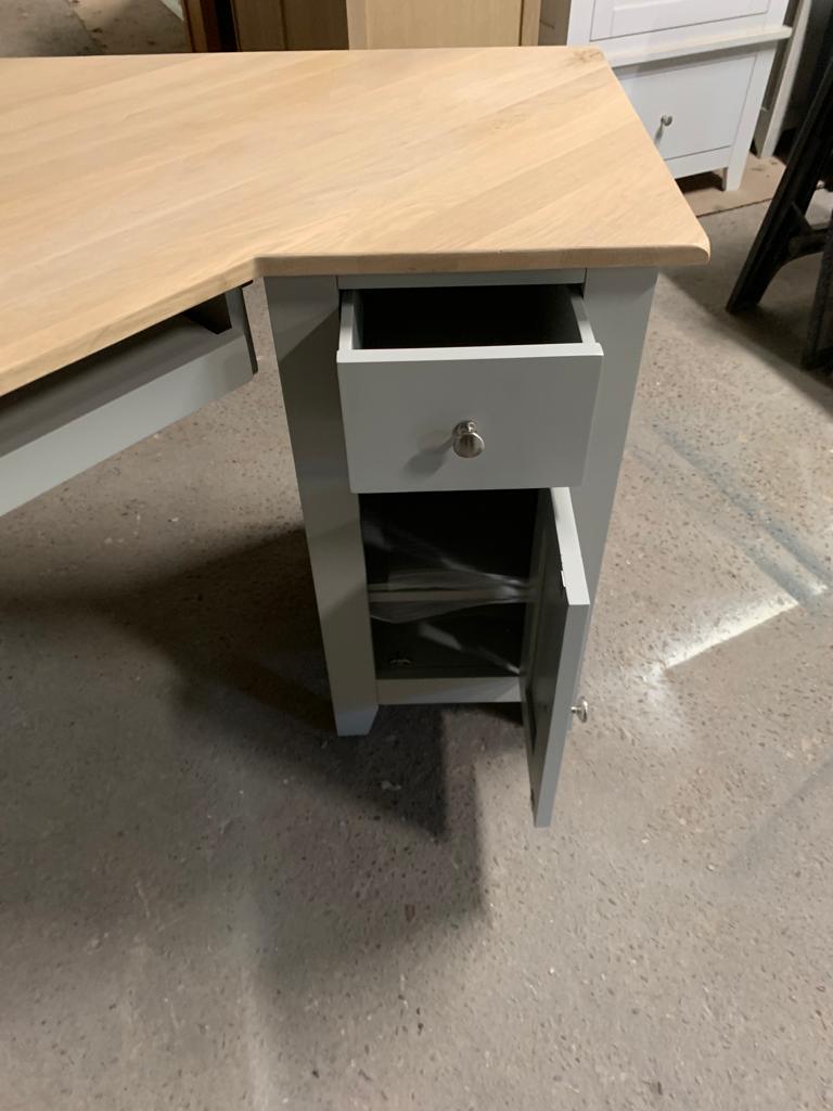 Chester Dove Grey Corner Desk furniture delivered 