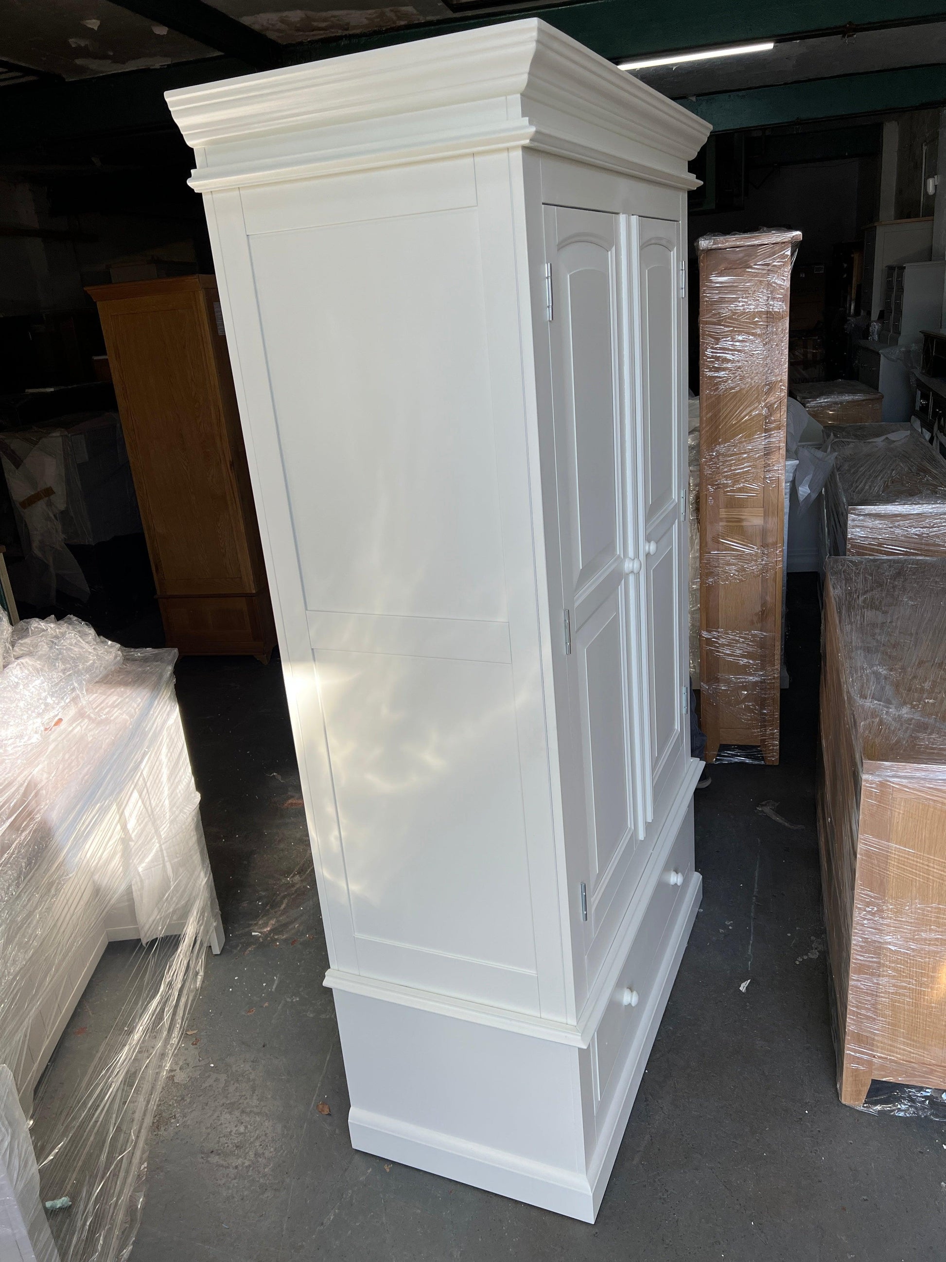 Burford Ivory Double Wardrobe with Drawer furniture delivered 