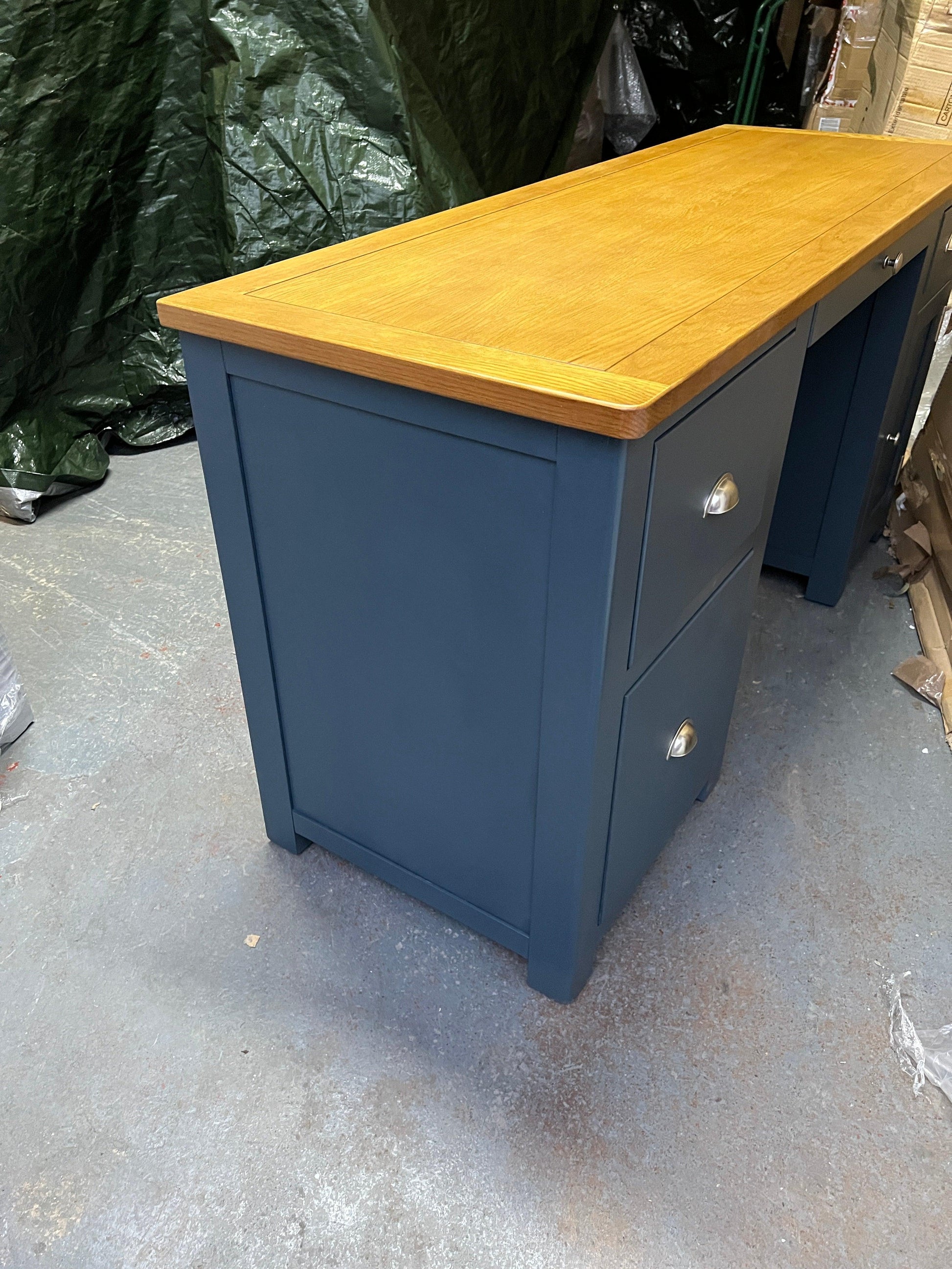 Westcote Inky Blue Double Pedestal Desk Quality Furniture Clearance Ltd