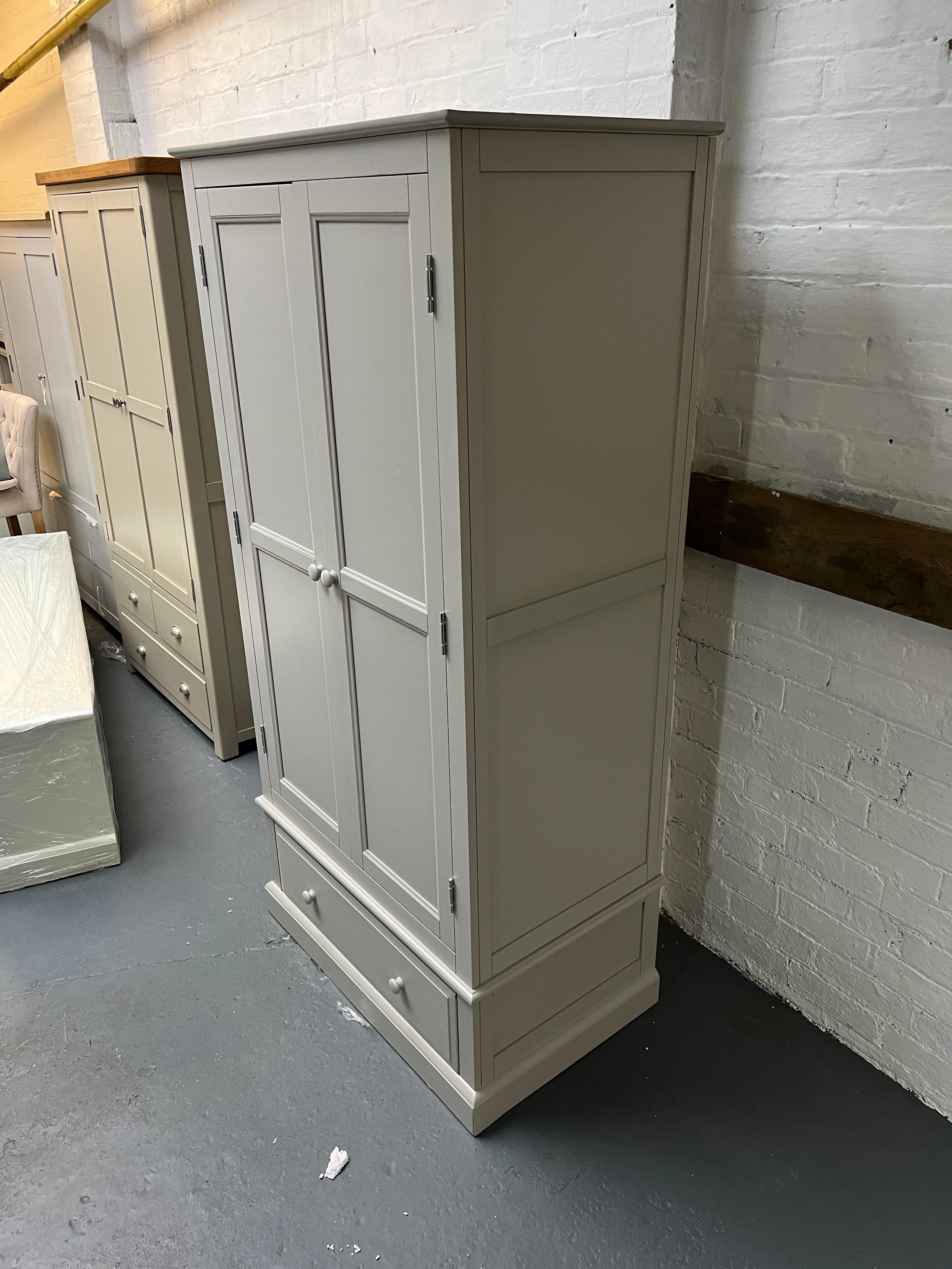 Pensham Dove Grey Narrow Double Wardrobe. furniture delivered 