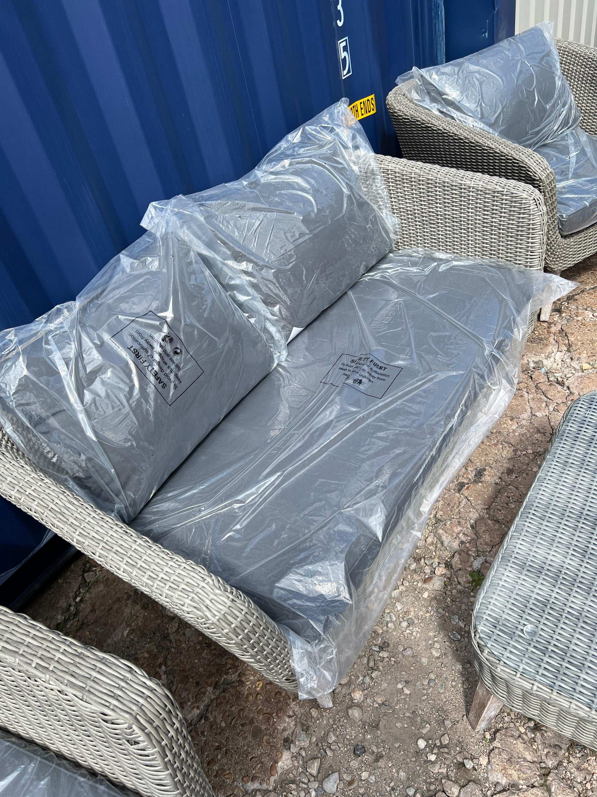 Rattan Cerney 4 Piece Lounge Set - Grey Quality Furniture Clearance Ltd