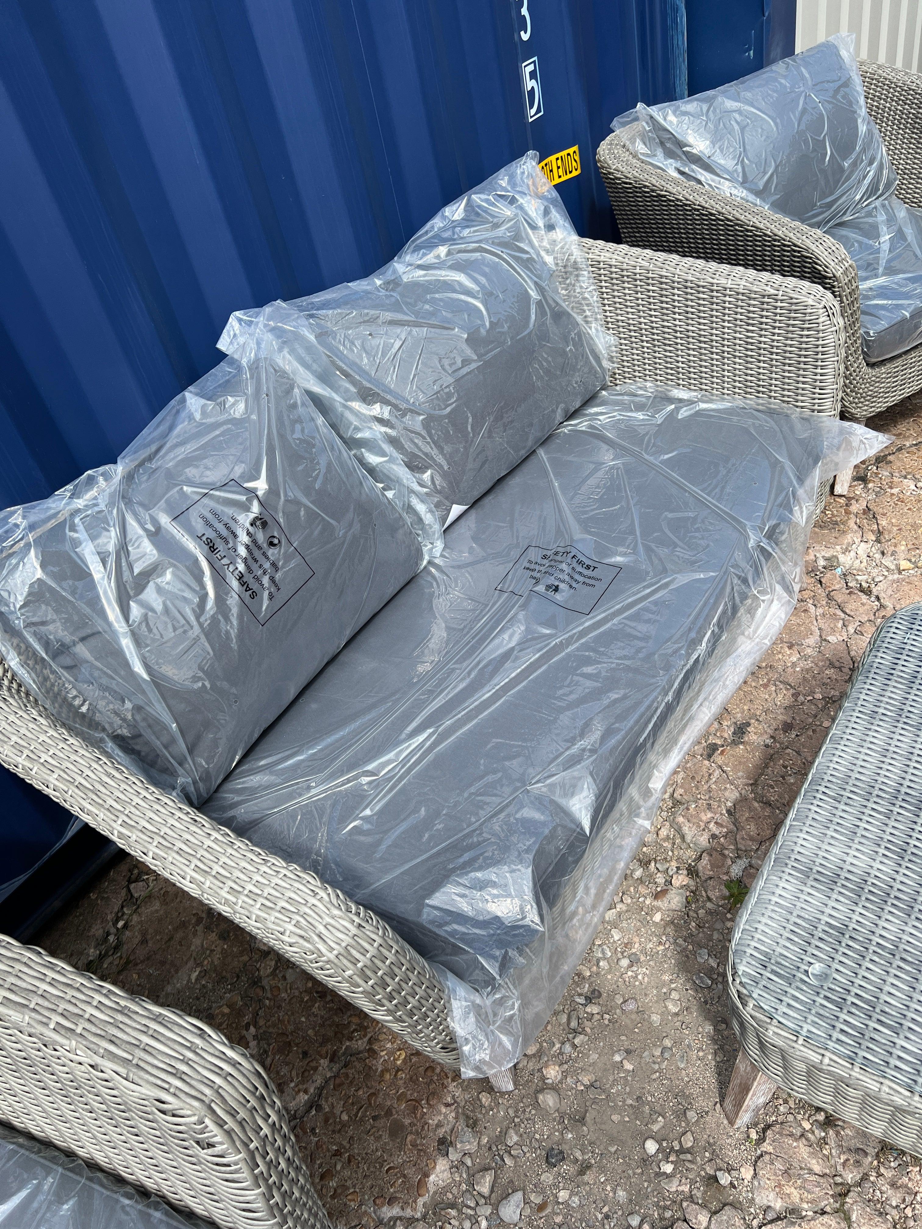 Rattan Cerney 4 Piece Lounge Set - Grey Quality Furniture Clearance Ltd