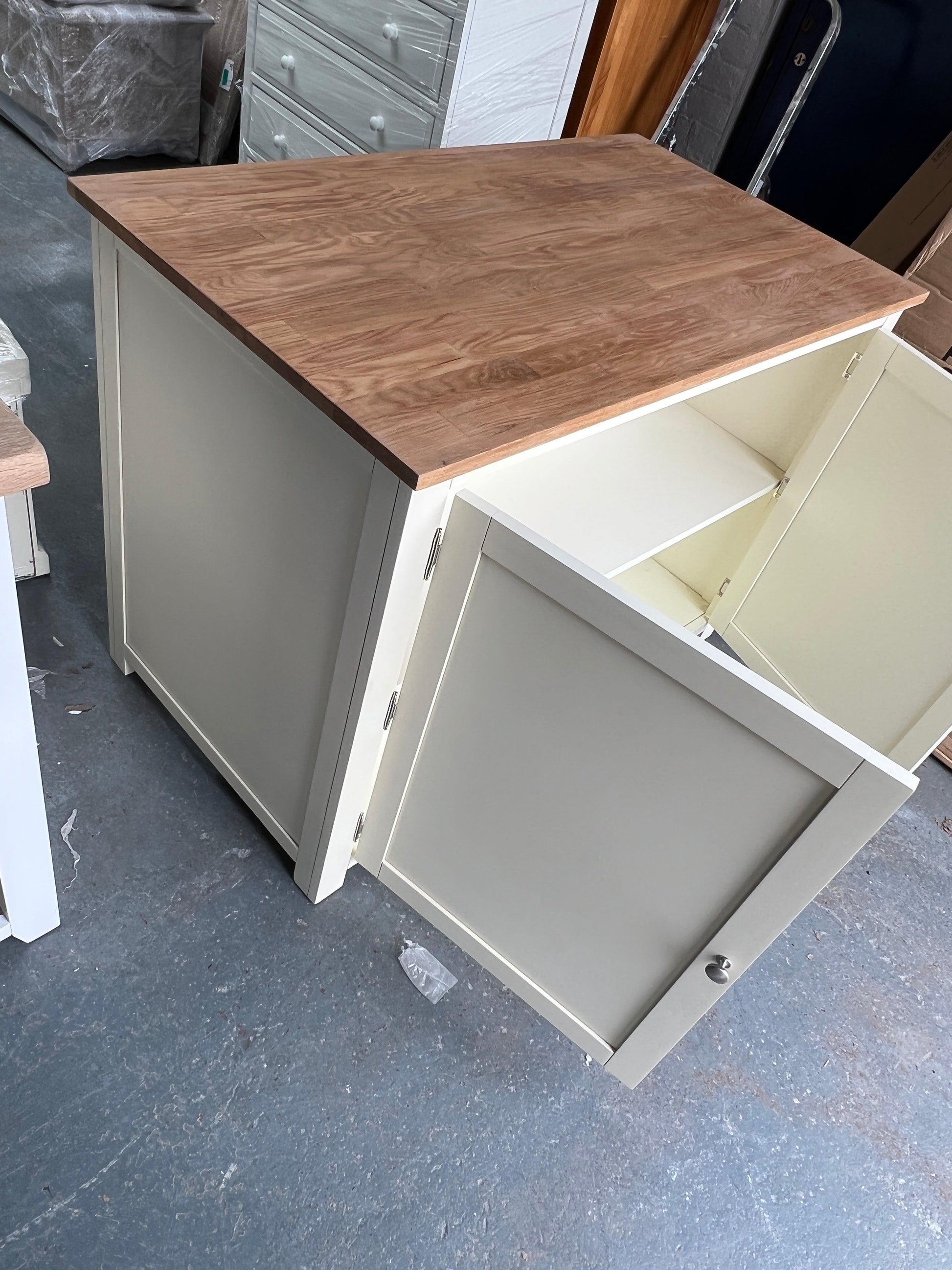 Portobello Cream Breakfast Bar Island with Stools furniture delivered 