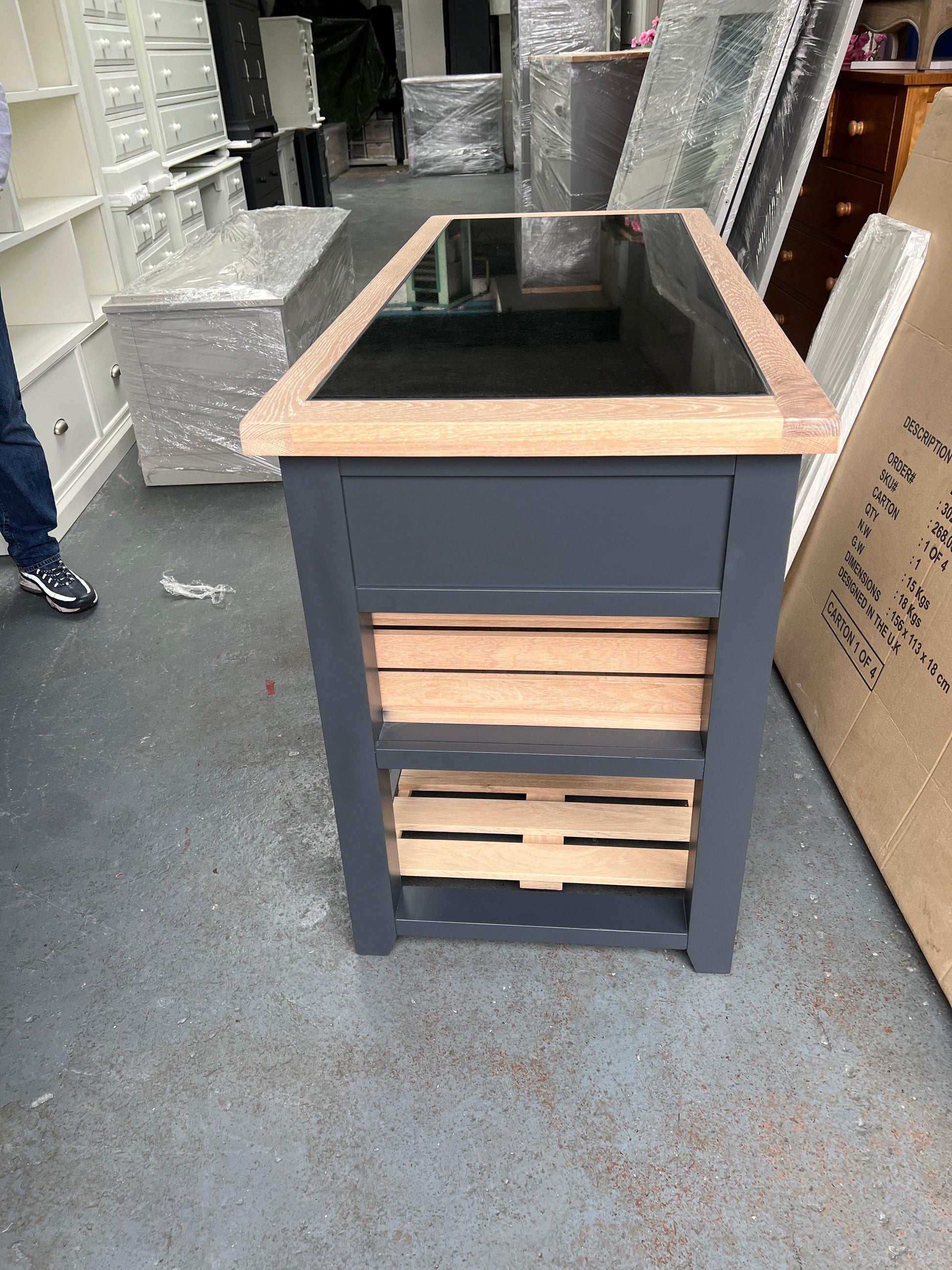 Chester Charcoal Kitchen Island furniture delivered