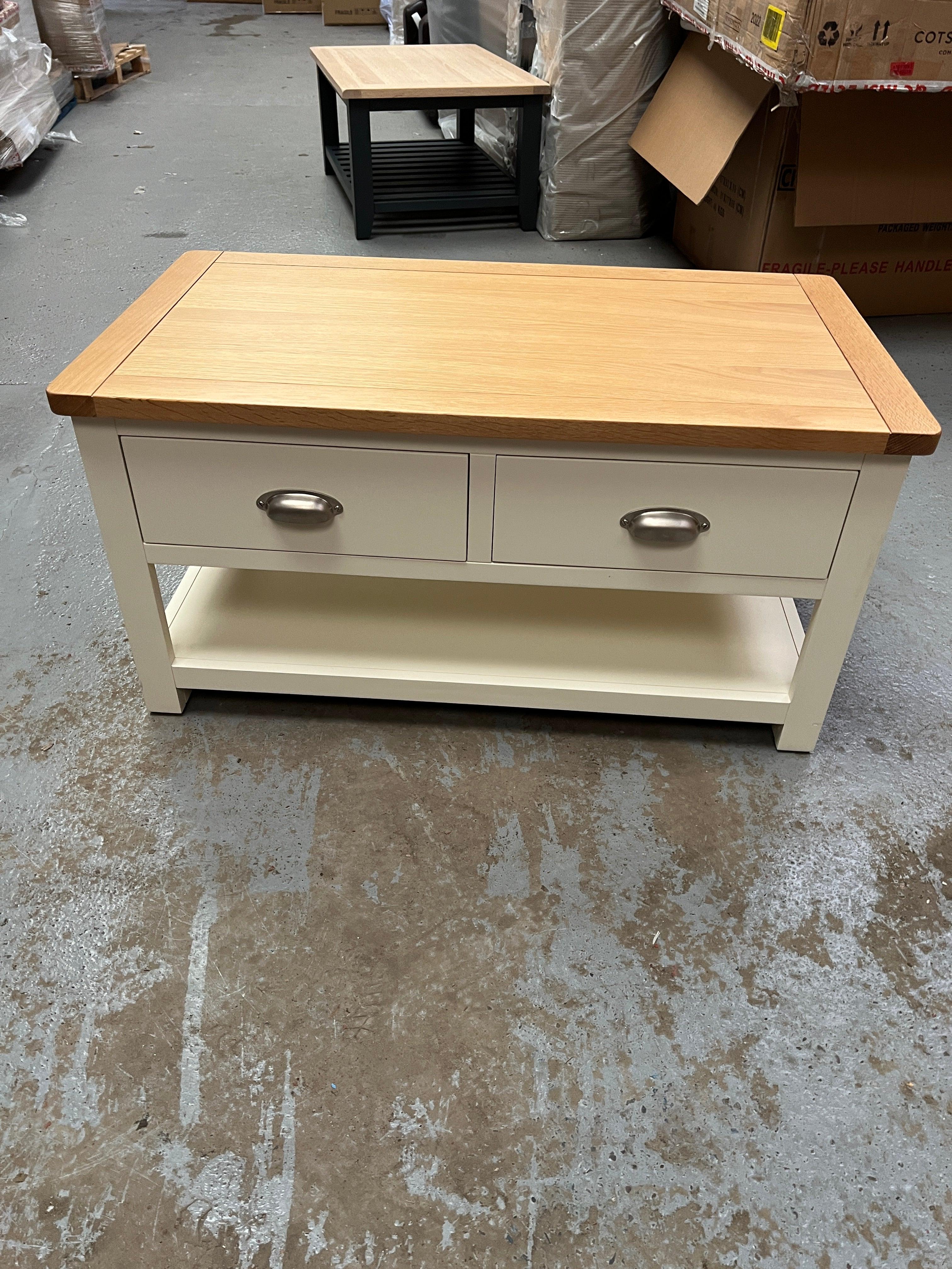 Sussex Cotswold Cream Coffee Table With Drawers furniture delivered 