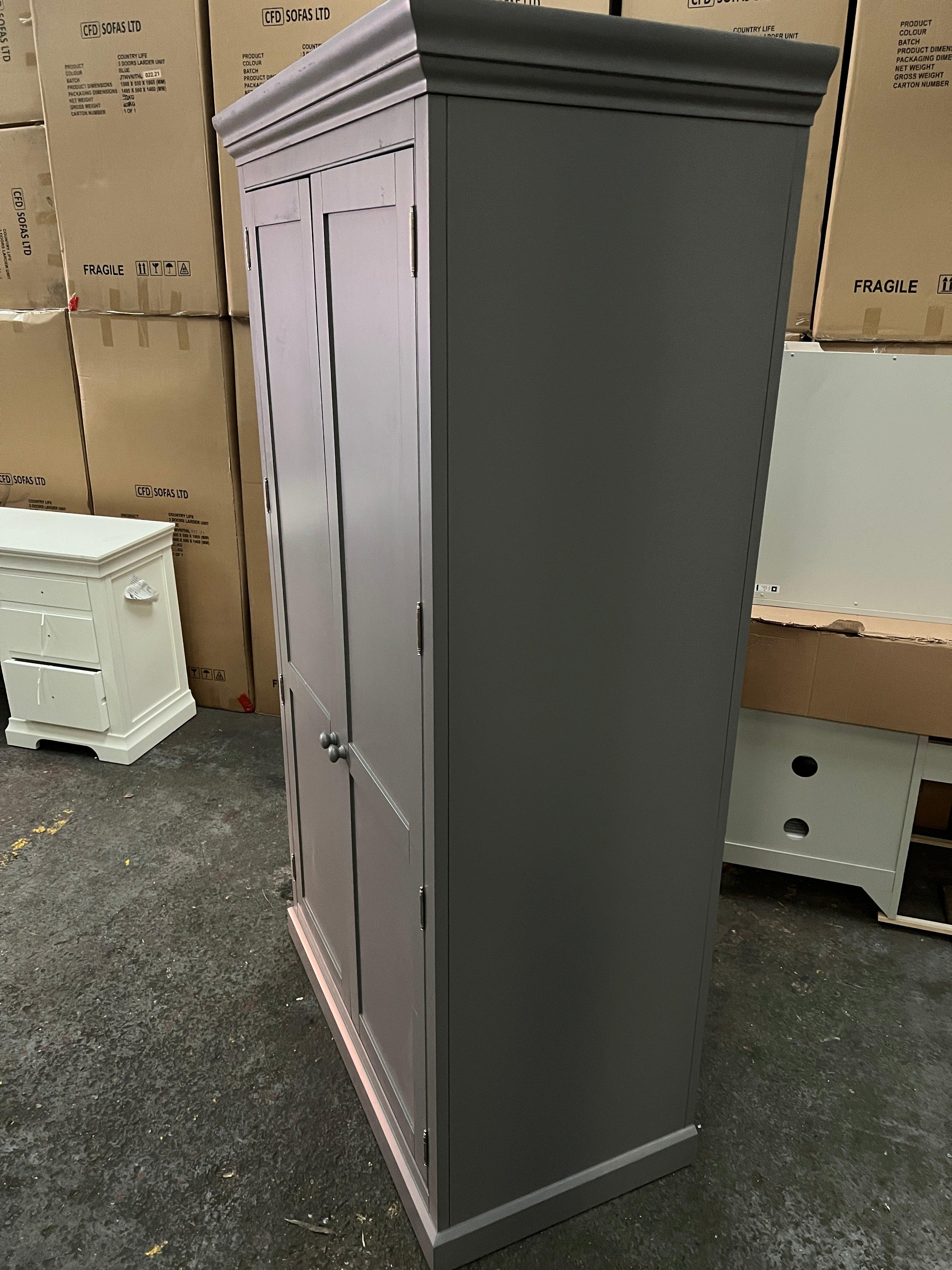 Kingscote Flint Grey Double Larder Quality Furniture Clearance Ltd