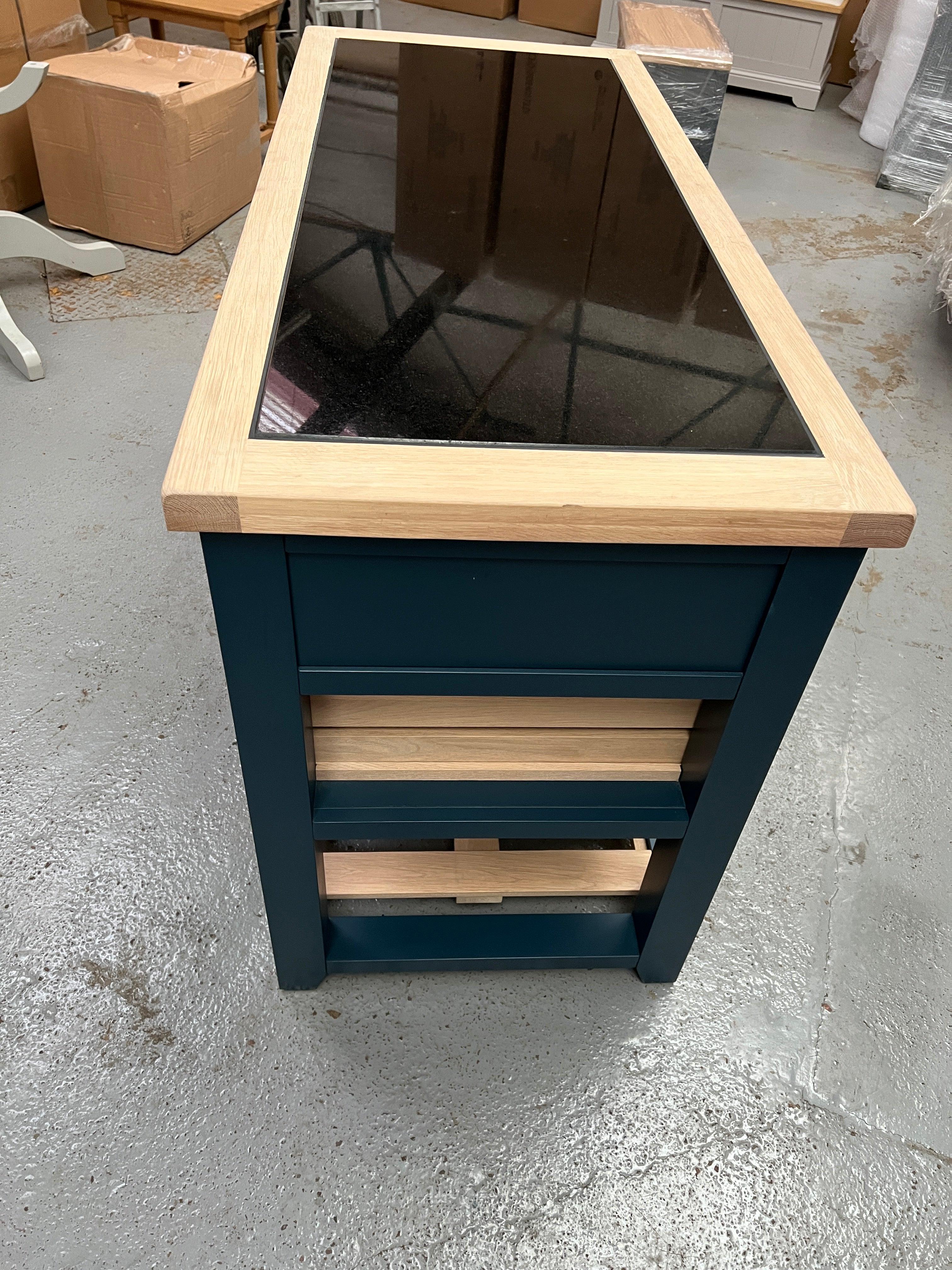 CHESTER MIDNIGHT BLUE Kitchen Island Quality Furniture Clearance Ltd