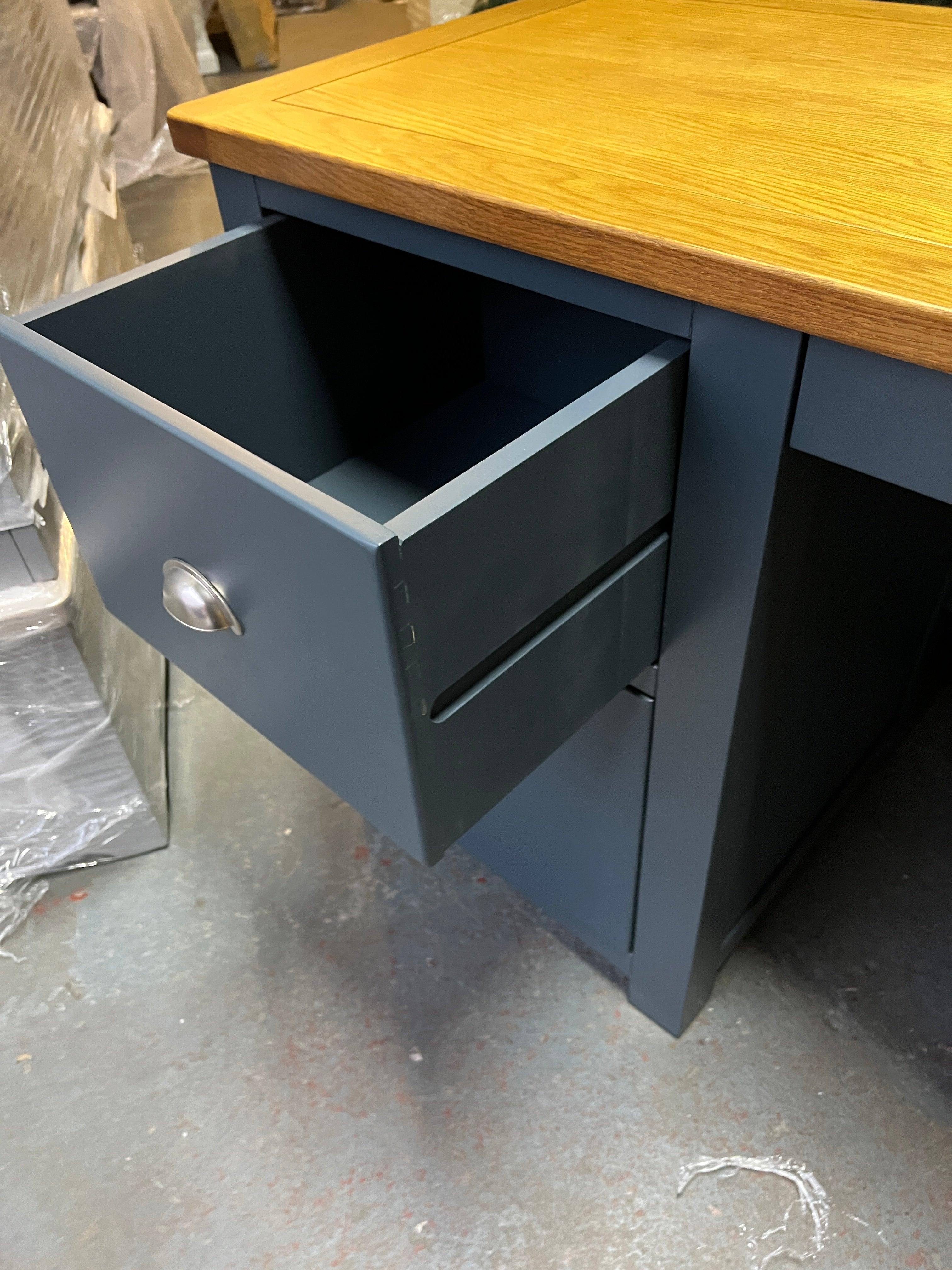 Westcote Inky Blue Double Pedestal Desk Quality Furniture Clearance Ltd