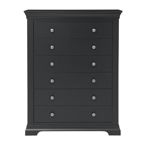 Chantilly Dusky Black Tall 6 Drawer Chest furniture delivered