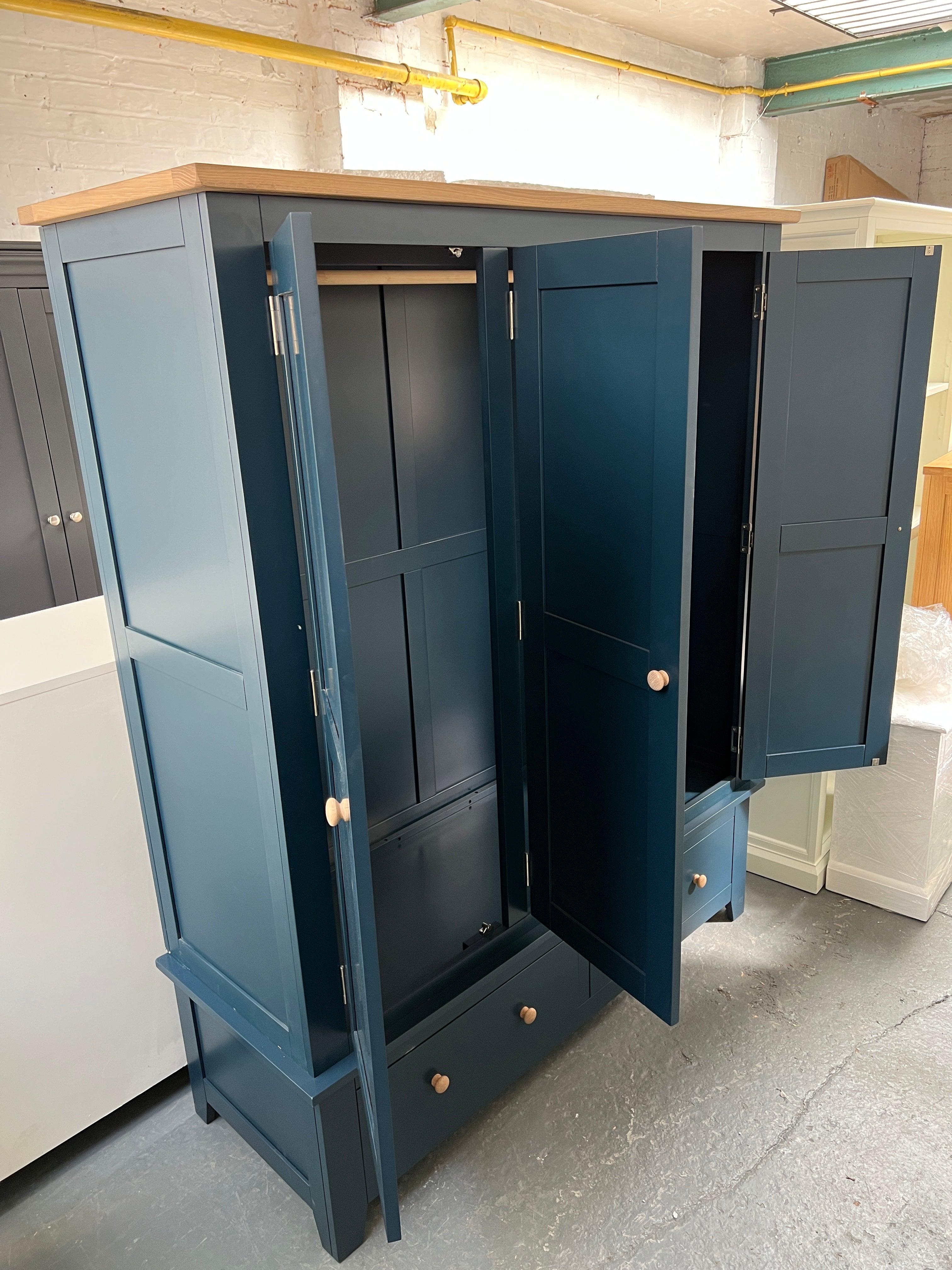 Chester Midnight Blue Triple Wardrobe furniture delivered 