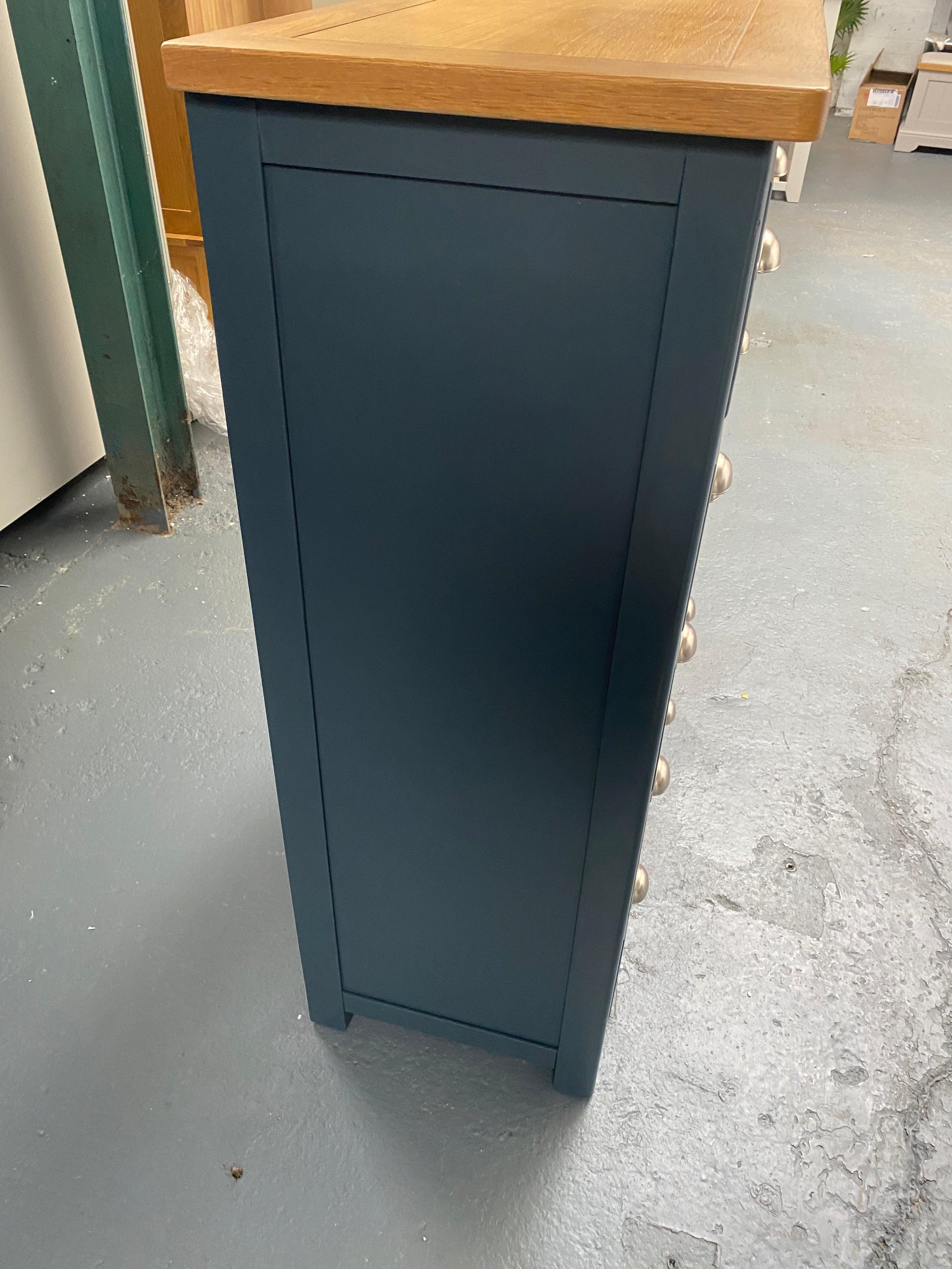 Inky Blue 2 Over 4 Drawer Chest. - furniture delivered 