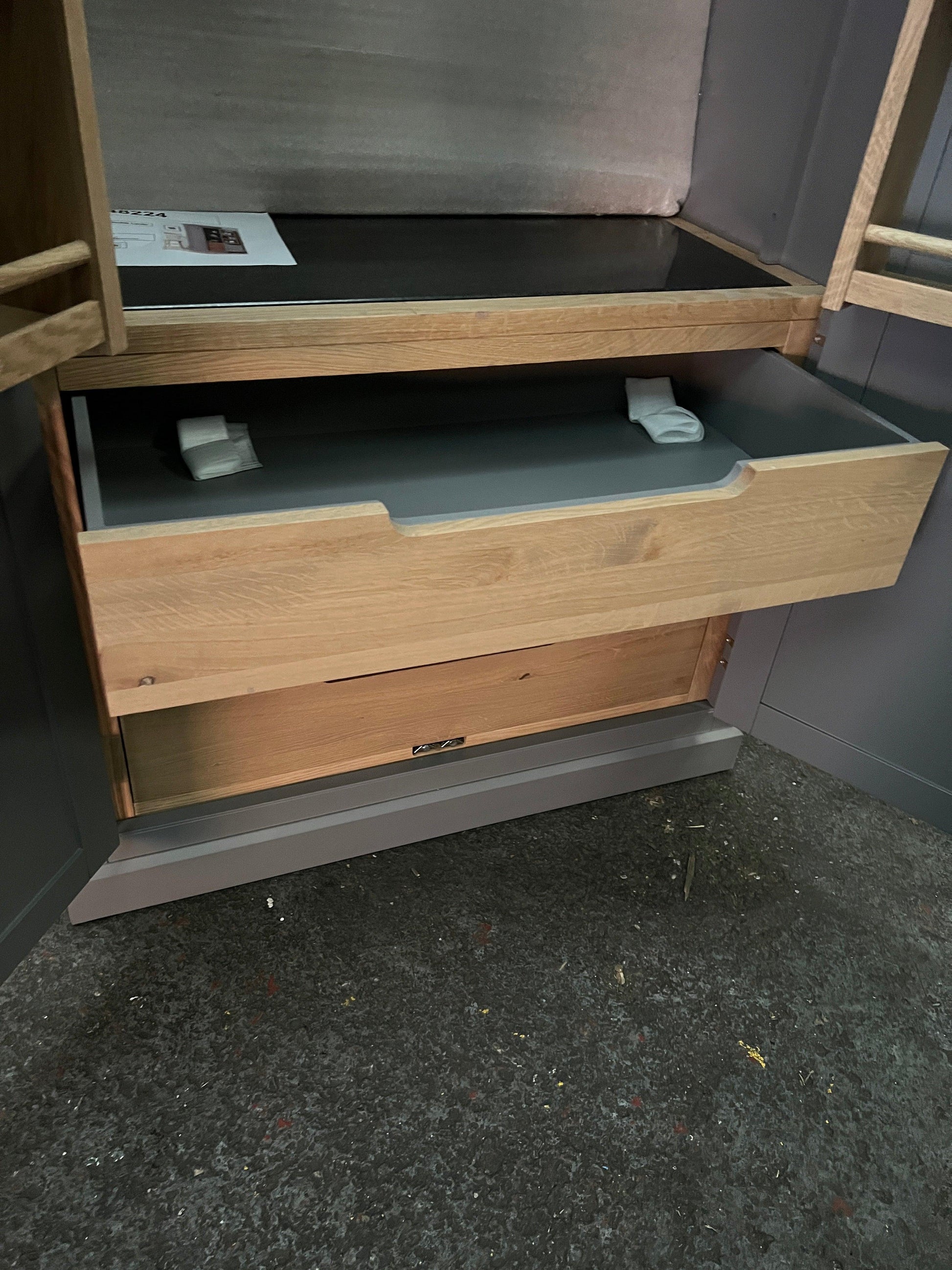 Kingscote Flint Grey Double Larder Quality Furniture Clearance Ltd